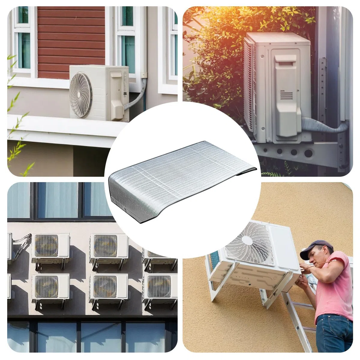 Cubierta de montaje para unidad exterior | Piezas y accesorios de aire acondicionado | Ocultador de CA, cubierta central de aire acondicionado, de unidad de aire acondicionado