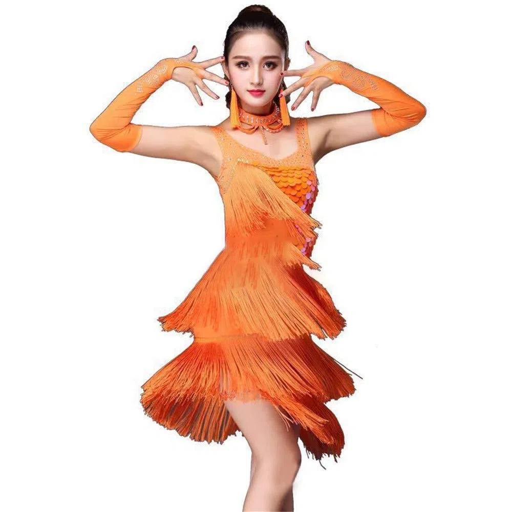Flecos para Manualidades y Danza - 10 Metros, Cortados para Costura, Disfraces y Accesorios Latinos (Oro Oscuro, 10 cm)