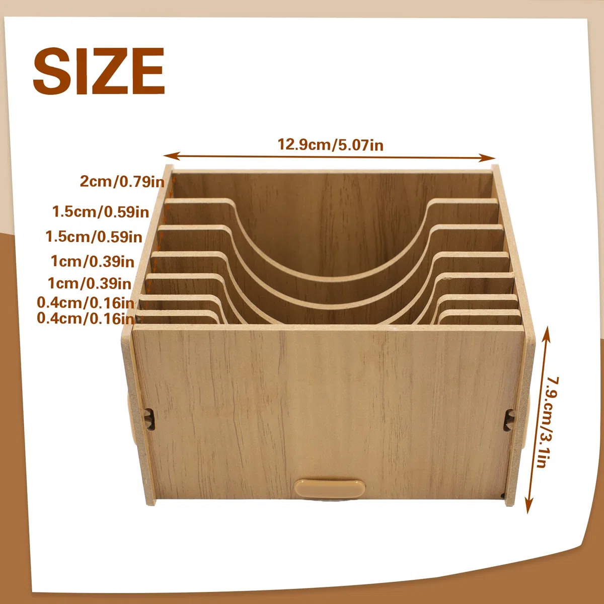 Organizador de 7 compartimentos para cinta adhesiva de lámina de cobre, dispensador para herramientas de arte de vidrio y madera, soporte para papel washi y aluminio, incluye soporte para cinta