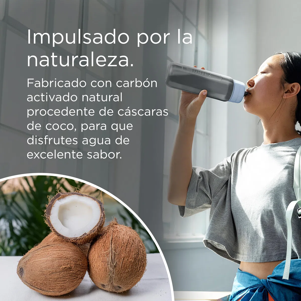 BRITA Botella deportiva Modelo ACTIVE Azul Oscuro (600ml) con 2 filtros MicroDisc, flexible sin BPA, filtra cloro, impurezas, hormonas, pesticidas y conserva minerales.