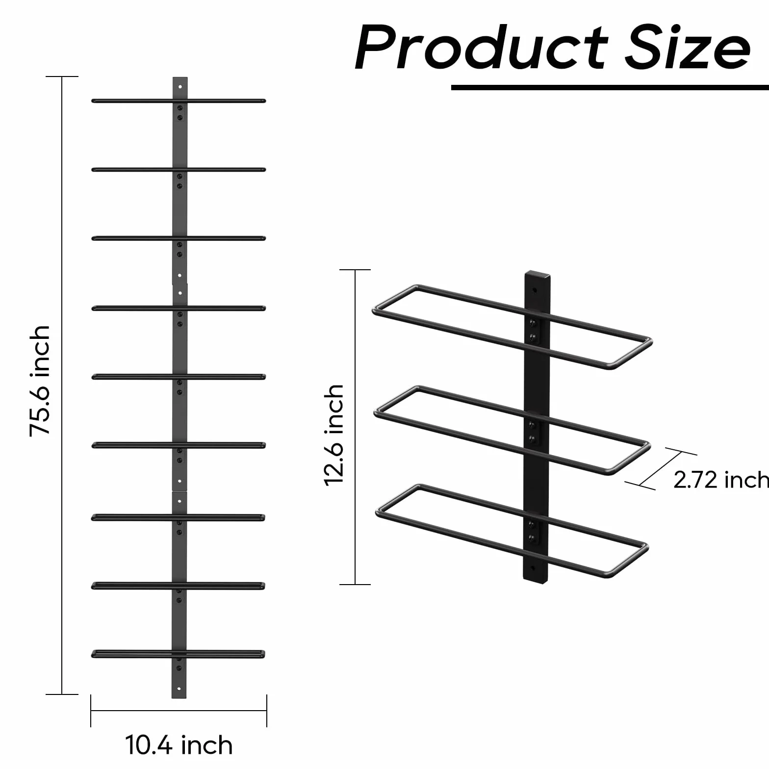 Estante para vino de pared para 18 botellas - Estante para vino de pared de metal para botellas de vino, licor y champán, soporte de exhibición de almacenamiento de vino resistente para bar en casa