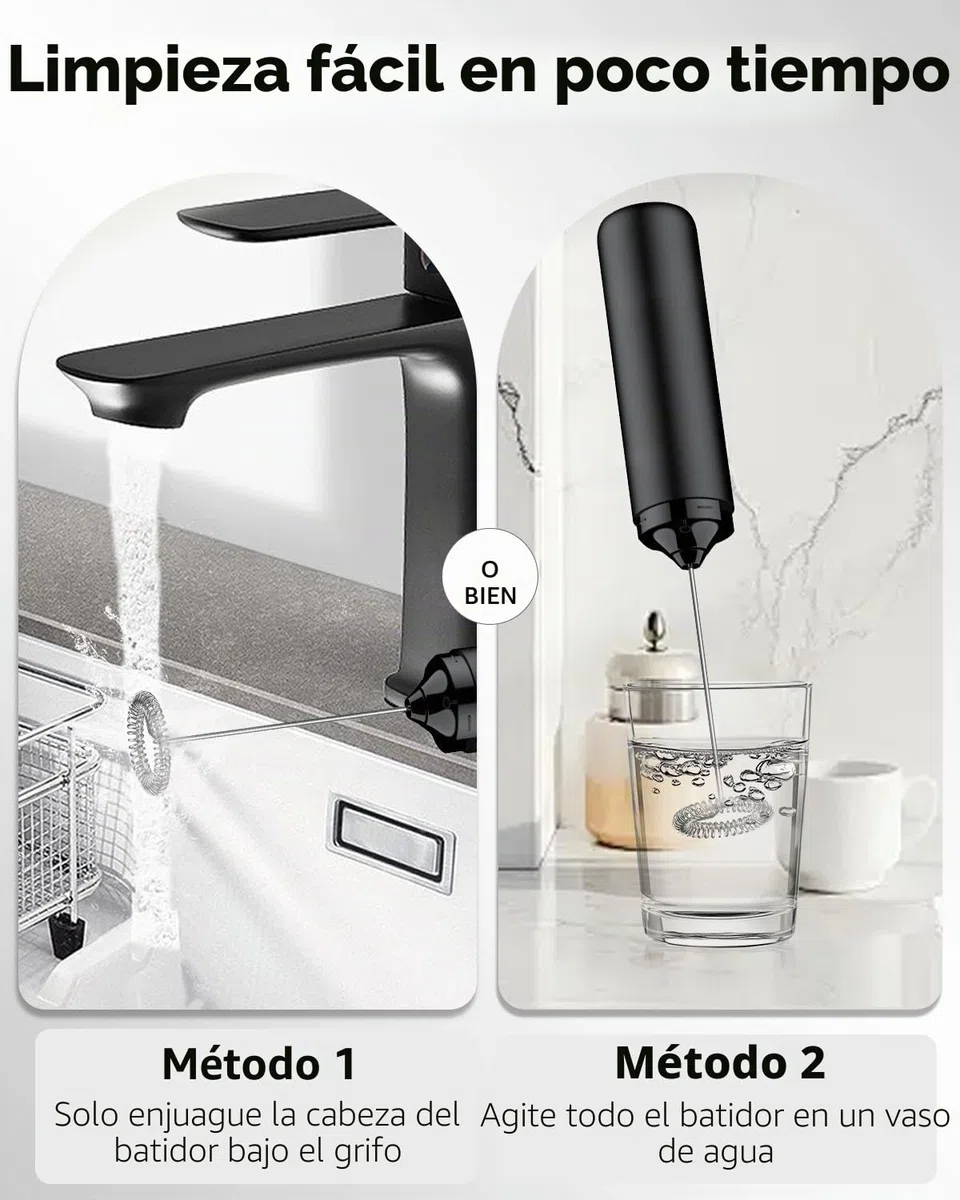 Pawfly Batidor de Leche Recargable Batidor Manual con Varilla de Acero Inoxidable Mezclador Eléctrico Portátil para Cappuccino Latte Matcha Chocolate Caliente