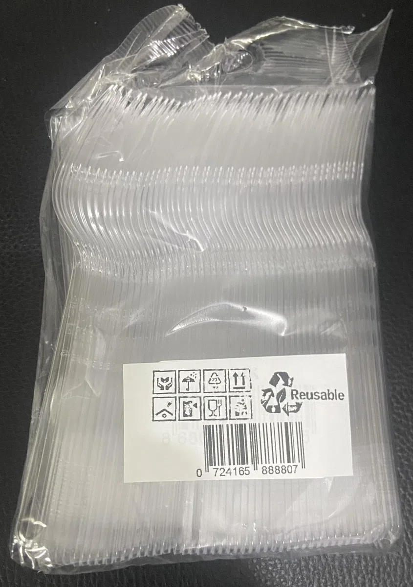 100 tenedores de plástico estables, reutilizables, tenedores de fiesta, cubiertos de plástico, reutilizables, aptos para lavavajillas