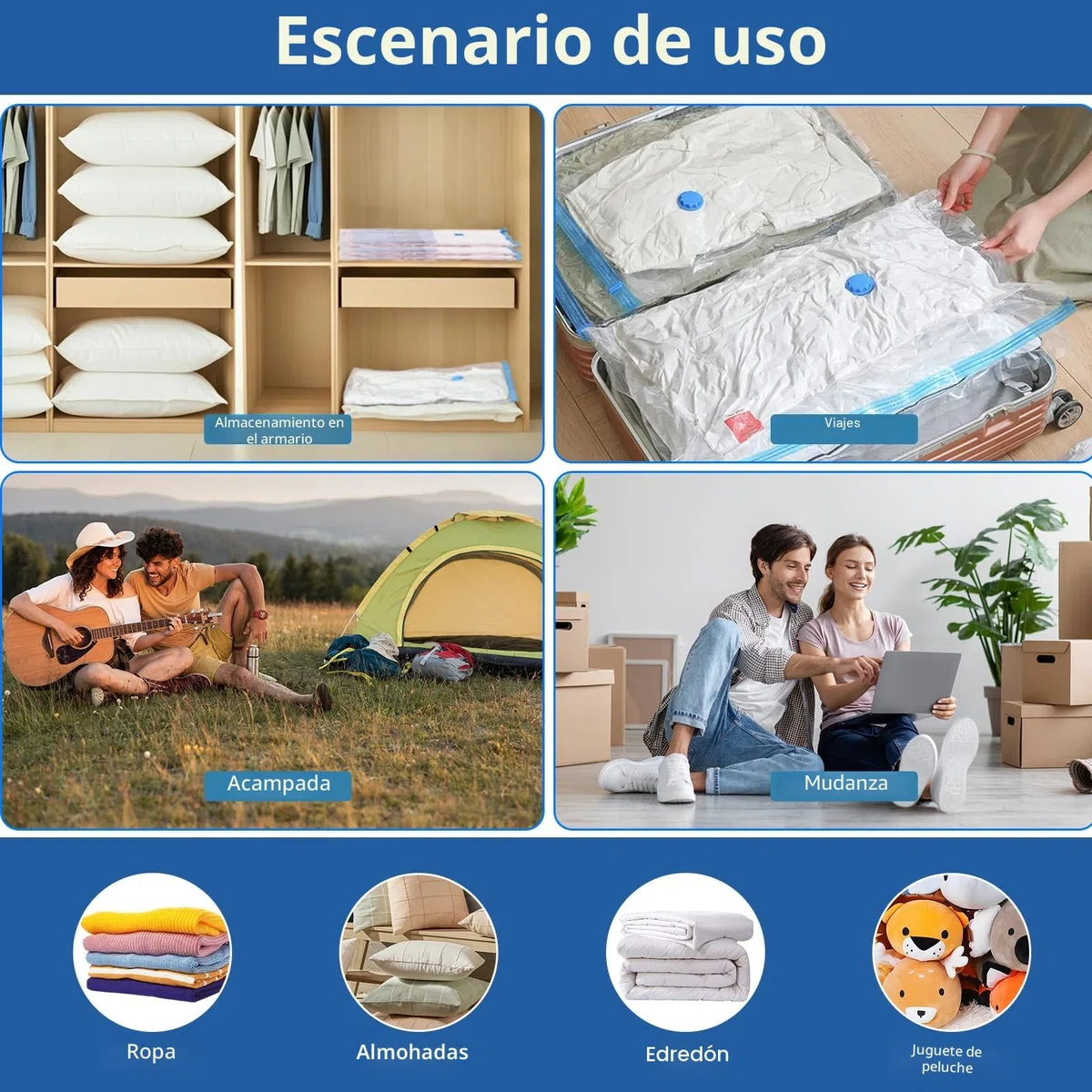 Bolsa Vacio Ropa Con Bomba Eléctrica, 9 Bolsas Para Guardar Ropa (3 Extragrandes, 3 Medianas, 3 PequeñAs), Reutilizables Bolsas al Vacío Para Guardar Ropa, Ropa de Cama, Edredones