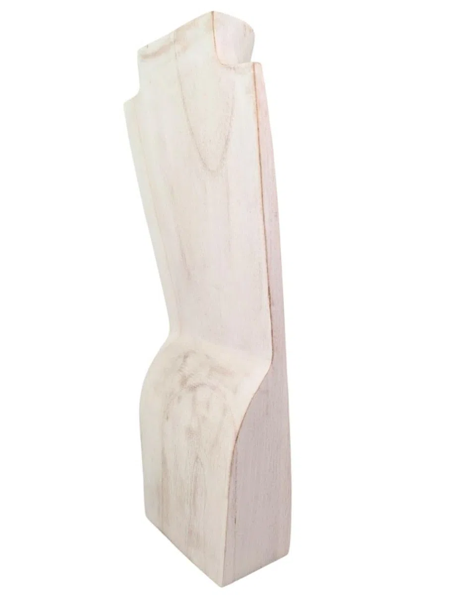 Busto expositor – Abrazaderas (madera maciza blanco encalado H35 cm