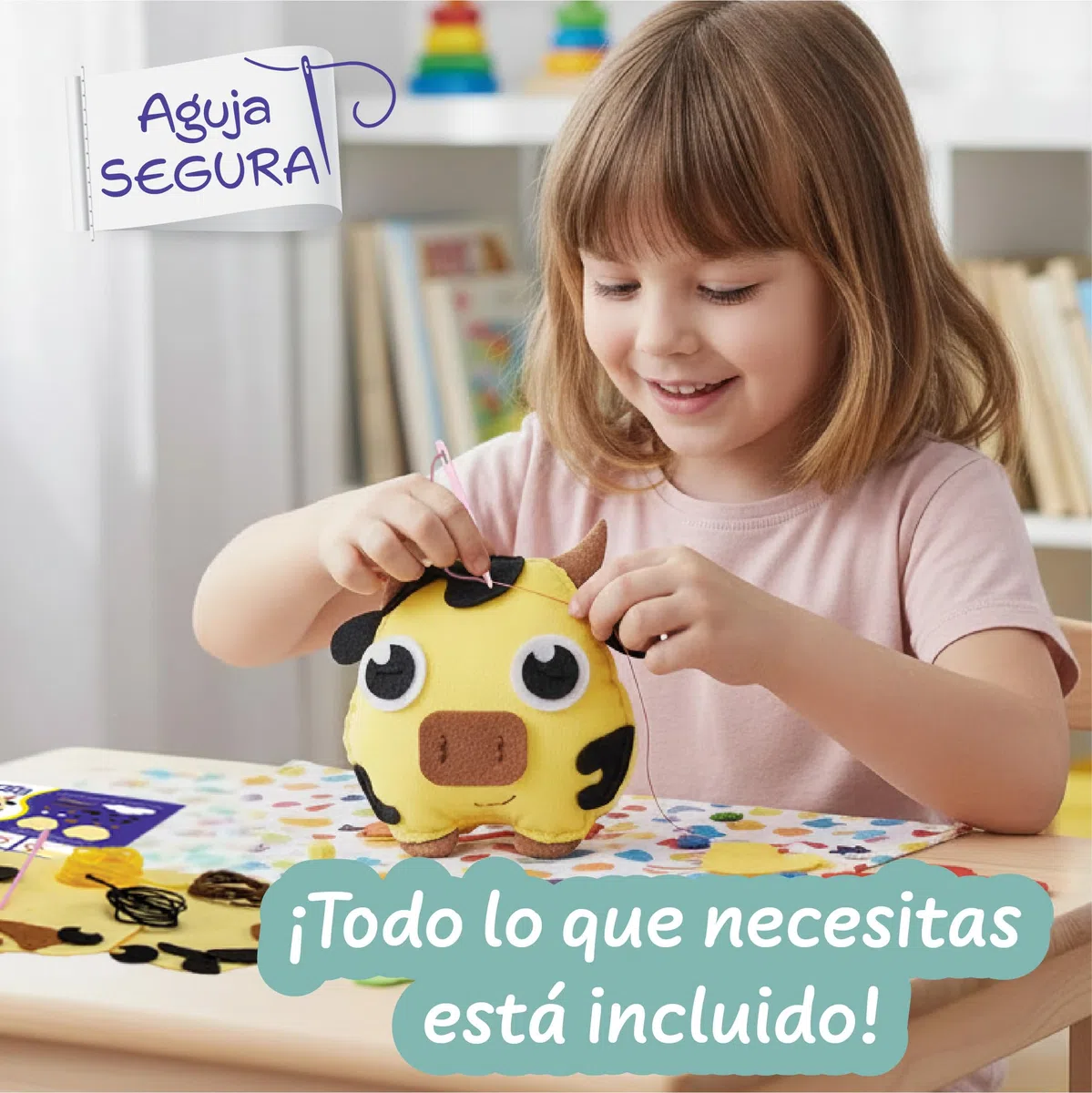 Science4you Kit de Costura para Niños de 6+ Años - Crea tus Propios Peluches, Crea 3 Animales diferentes, Kit de Manualidades con Aguja Segura, Regalo de Juguete para Niños y Niñas de 6 7 8+ Años