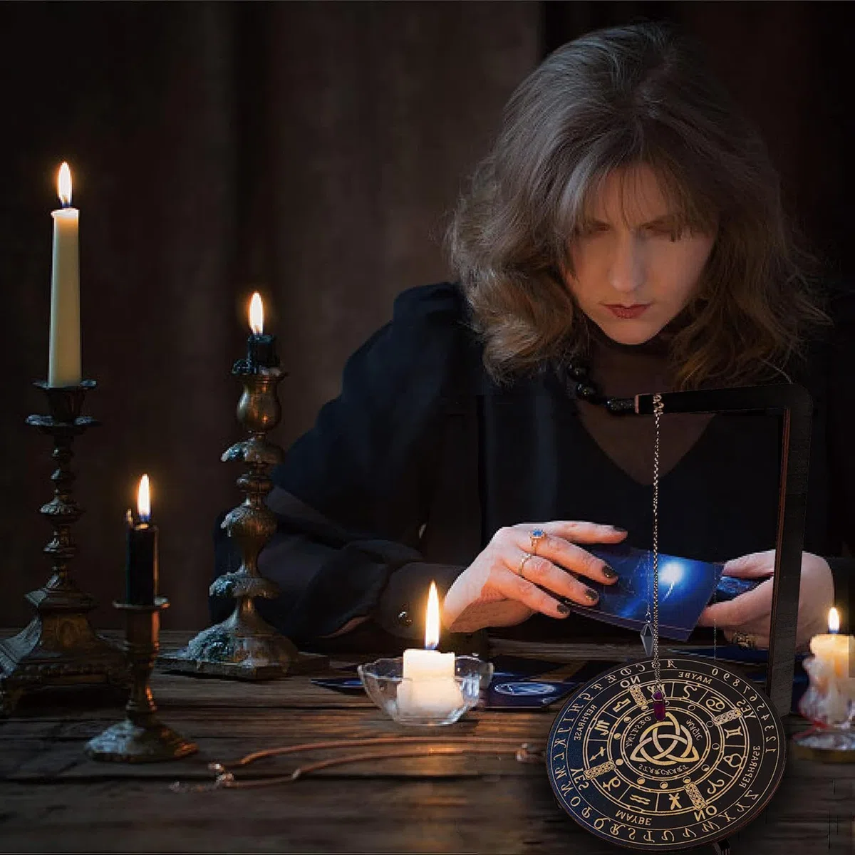 Genérico Tablero De Adivinación | Tabla De Altar De Péndulo De Madera,Suministros Ritual Metafísico para Meditación Trabajo Energético Limpieza Espiritual Configuración De Altar