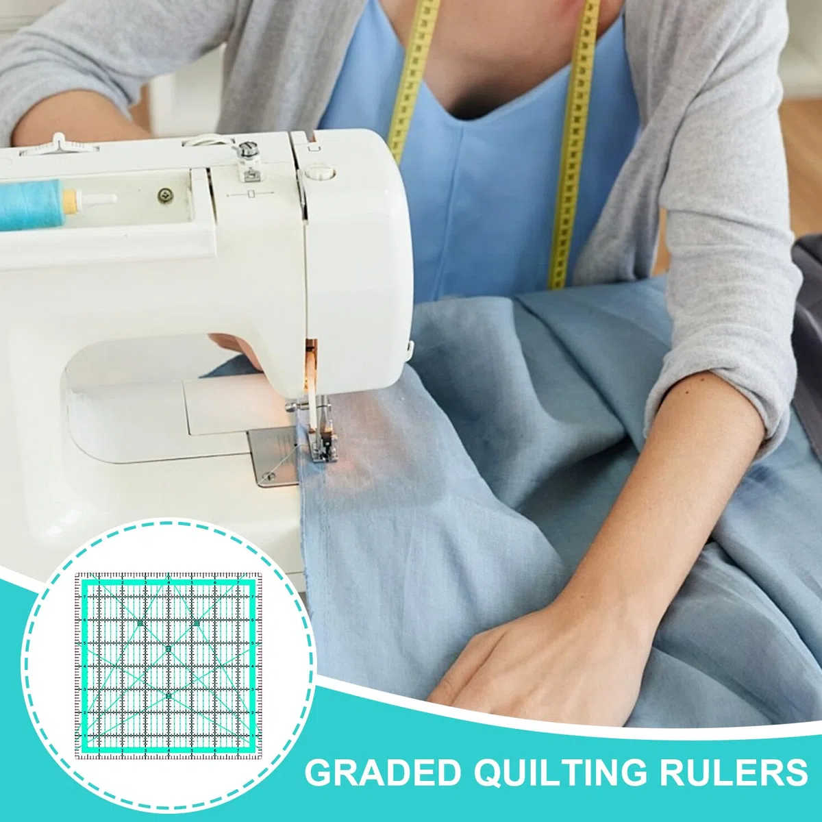 5 piezas regla para acolchado, regla grande, regla de patchwork, regla de costura (2,5/3,5/5/6/8 pulgadas)