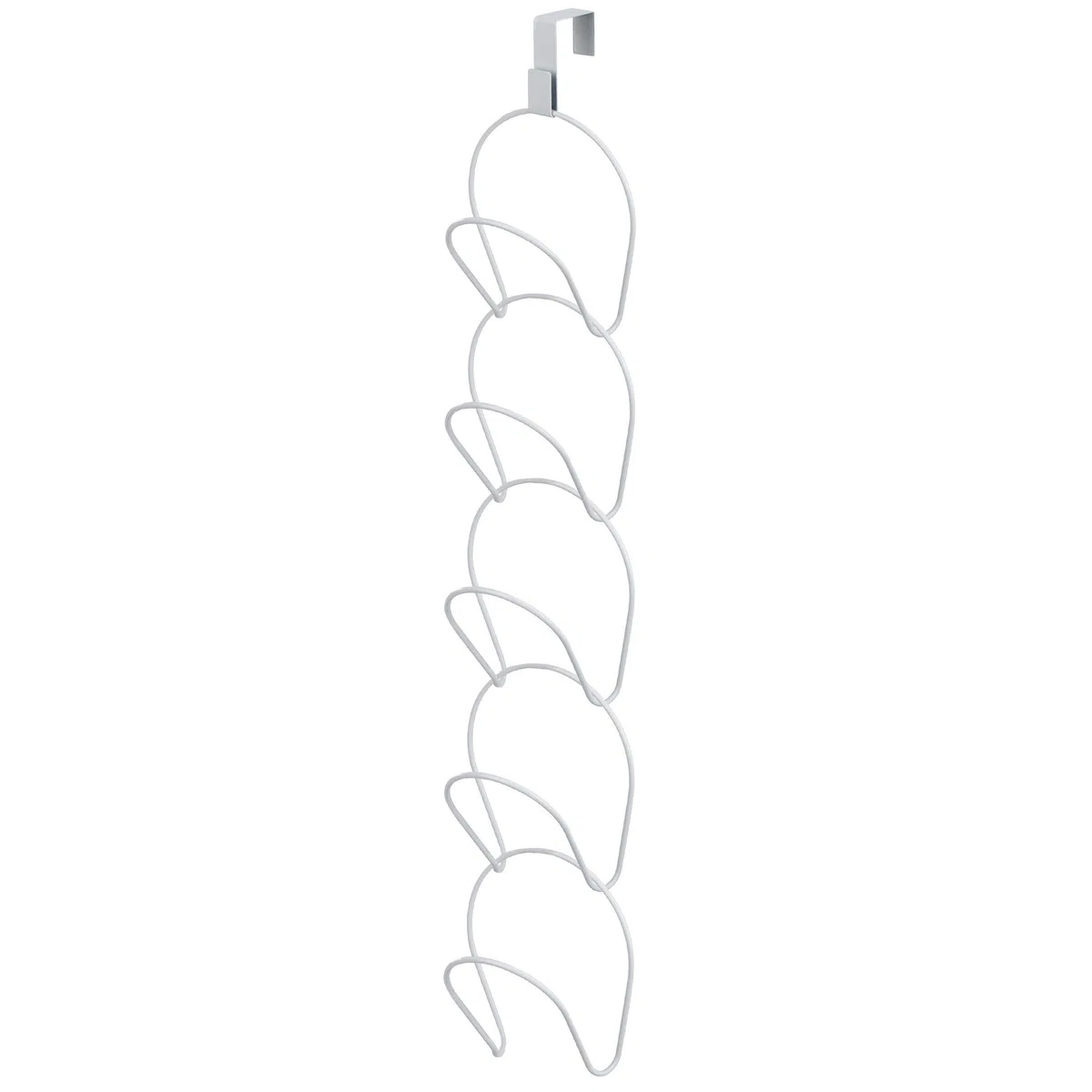 Sobre Puerta Colgador Sombreros de Metal 5 Anillos Soporte Organizador Almacenamiento de Sombrero Perchero de Cadena Colgante de Múltiples Capas con 1 Gancho para Puerta (Blanco)