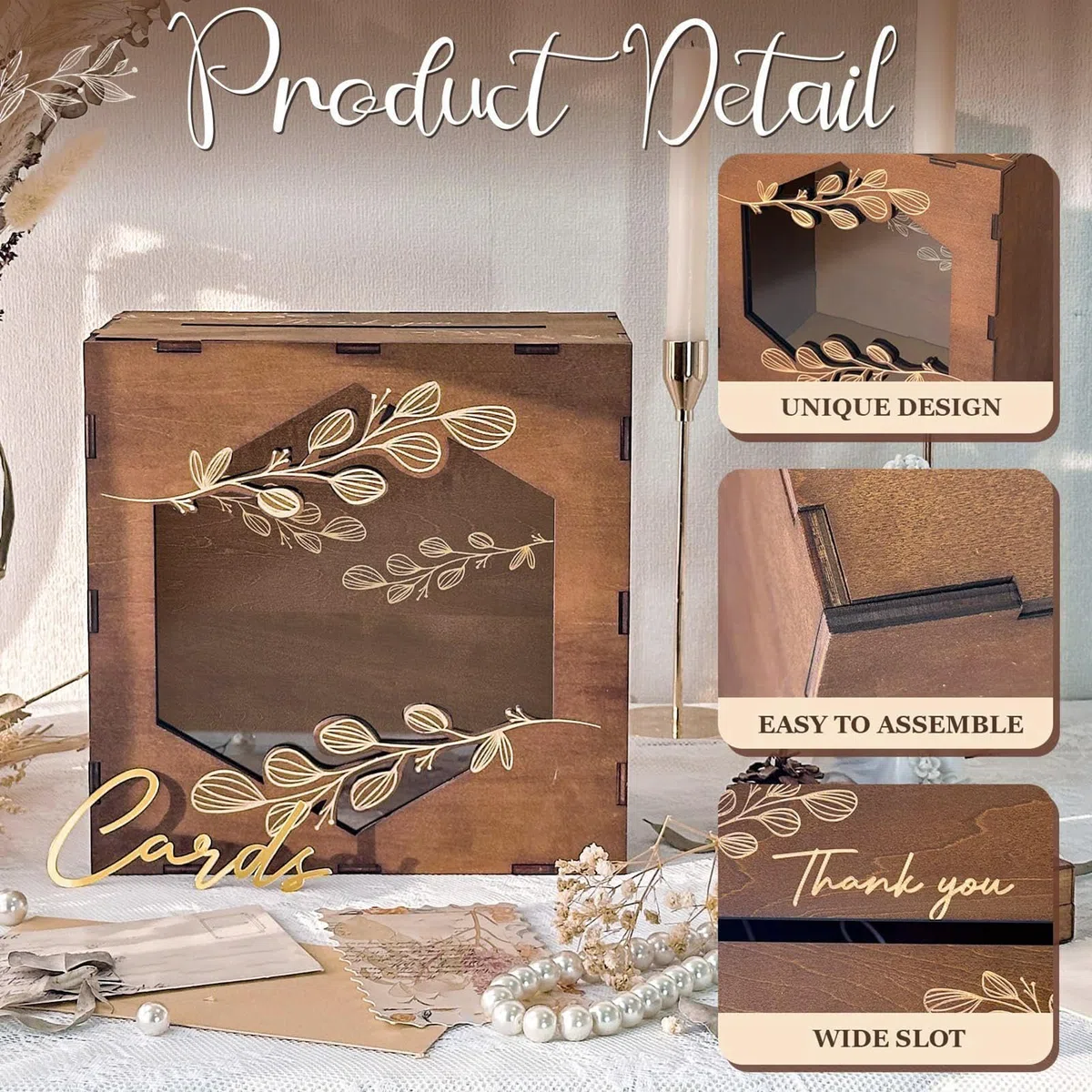 para tarjetas de madera, 25 x 25 x 15 cm, vintage, de regalo de boda con ventana acrílica, de regalo de boda con sobre, de tarjetas rústica para bodas, cumpleaños, , granjas