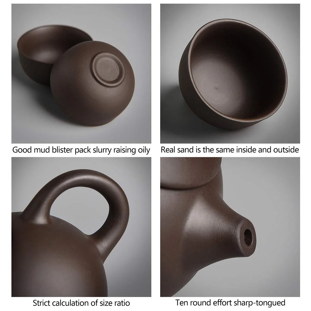 Juego De Té Kungfu Arcilla Morada Juego De Tetera con 1 Tetera + 4 Tazas De Té + 1 Estera De Té + 1 Cubo De Té + Bolsa Protectora Portátil para Té A Granel o Té En Flor