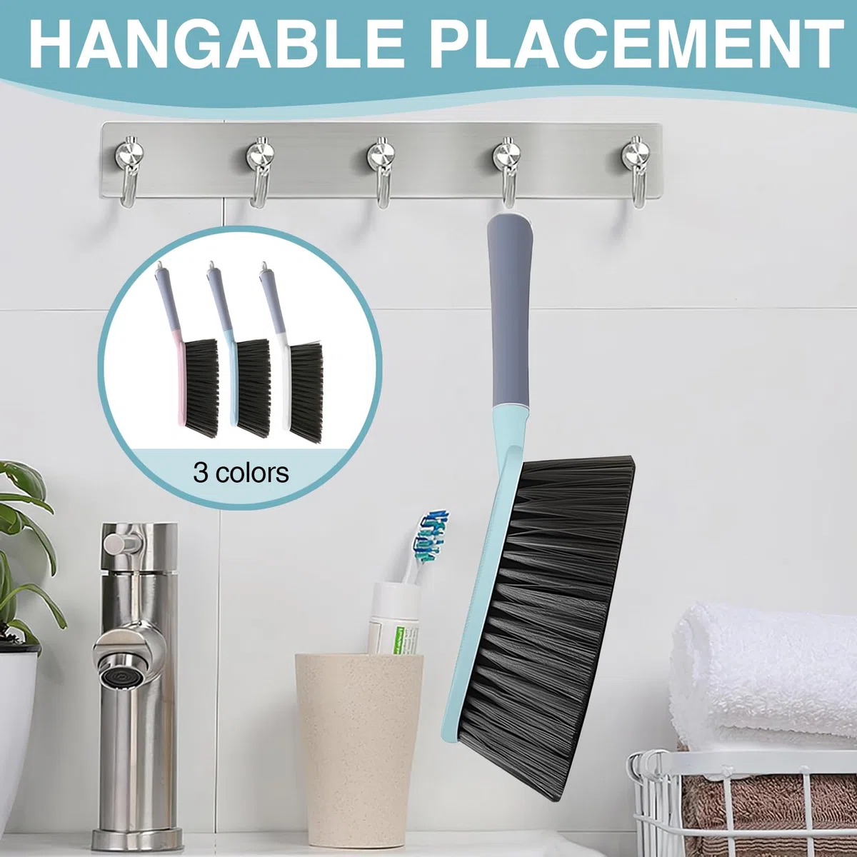 3 cepillos de mano, cepillo de mano con mango, cerdas suaves, cepillo de escoba con mango, recogedor de mano para cama, hogar, cepillo de limpieza para sofá, muebles, ropa, coche