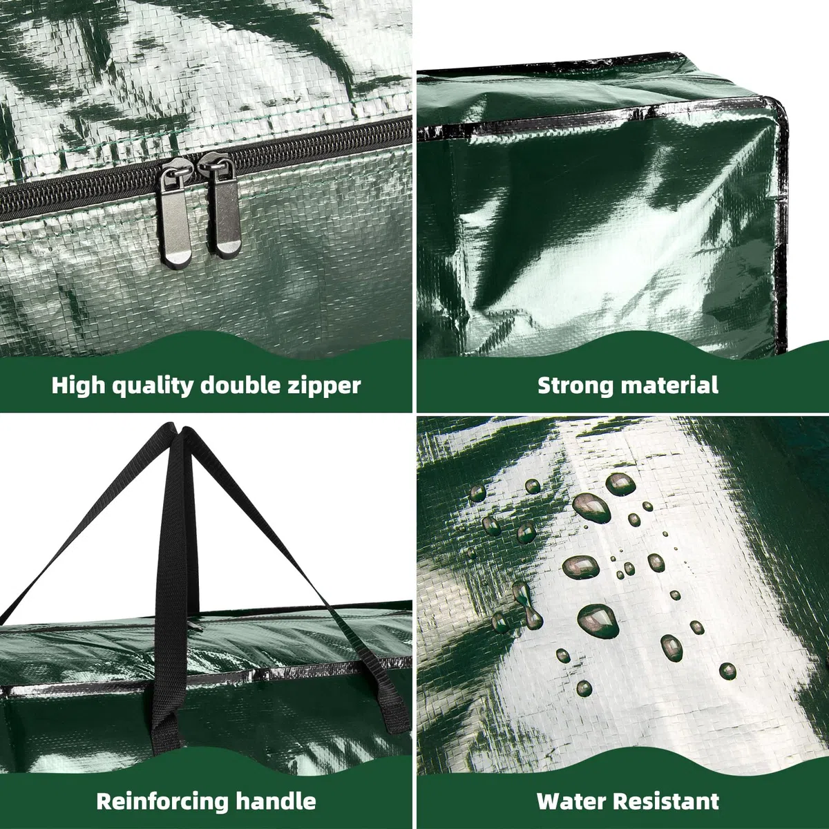 Paquete de 2 Bolsas de Almacenamiento para Árbol de Navidad, Contenedores Extra Grandes para Árboles de Navidad de Hasta 7.5 Pies, Reforzados, Impermeables, con Cremallera y Asas