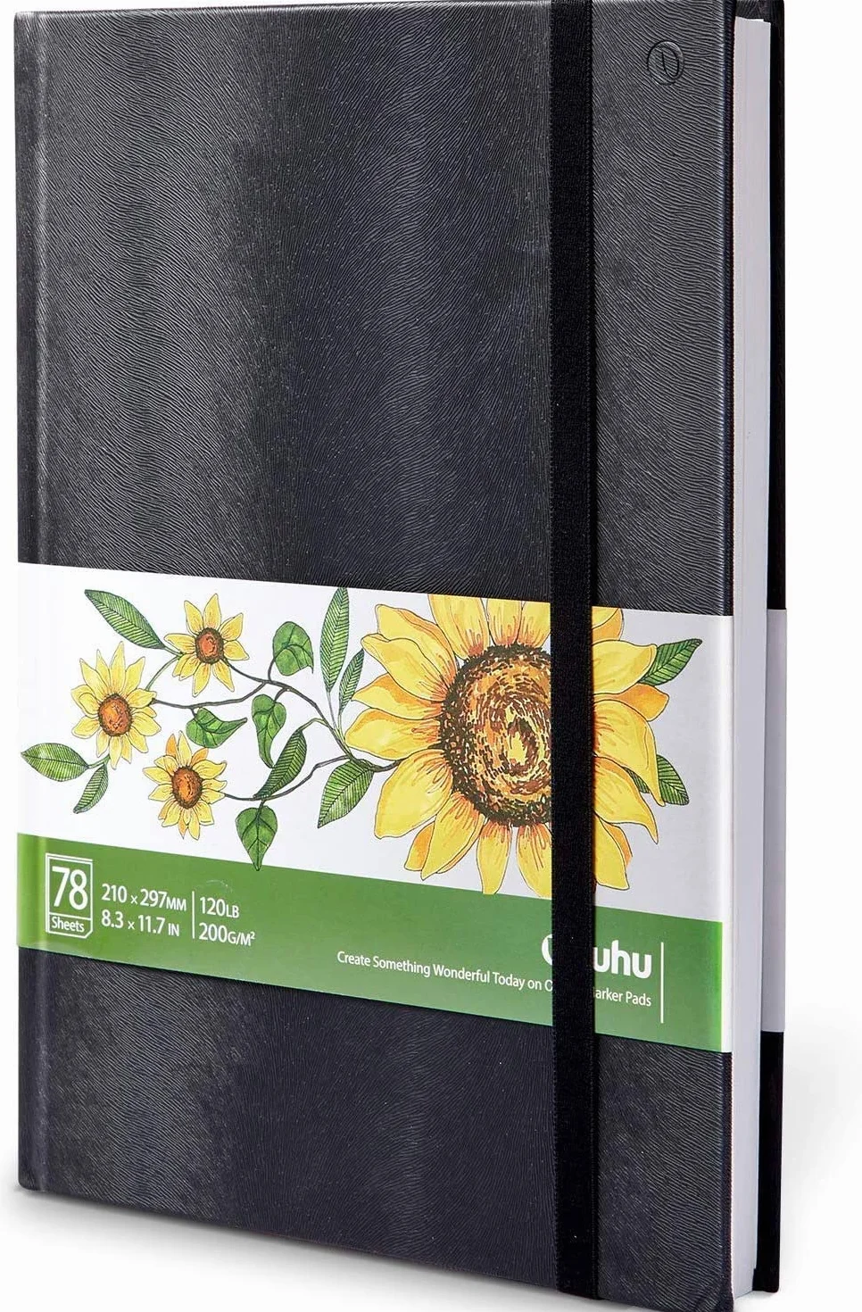 Ohuhu A4 Cuaderno de Bocetos 200 GSM 78 Hojas 21x29.7cm Papel Liso para Rotuladores de Alcohol