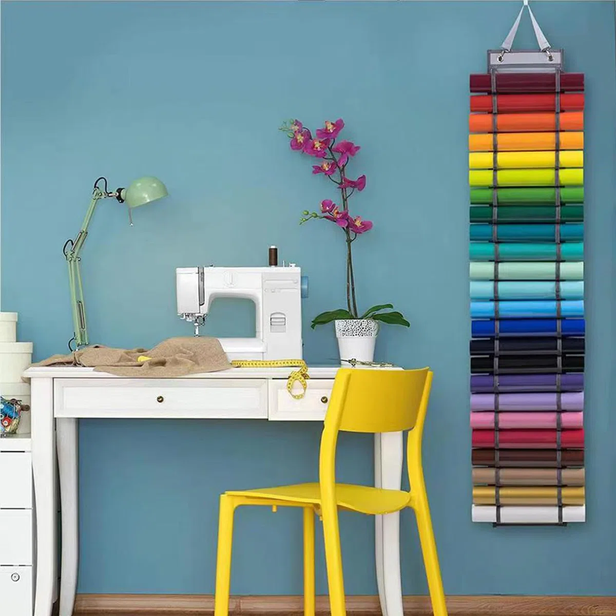 24 Ranuras Soporte Organizador de Rollo de Vinilo, Organizador Almacenamiento Rollos Vinilo, para Almacenar Vinilo, Papel de Regalo, Dibujos de Diseño (Gris)