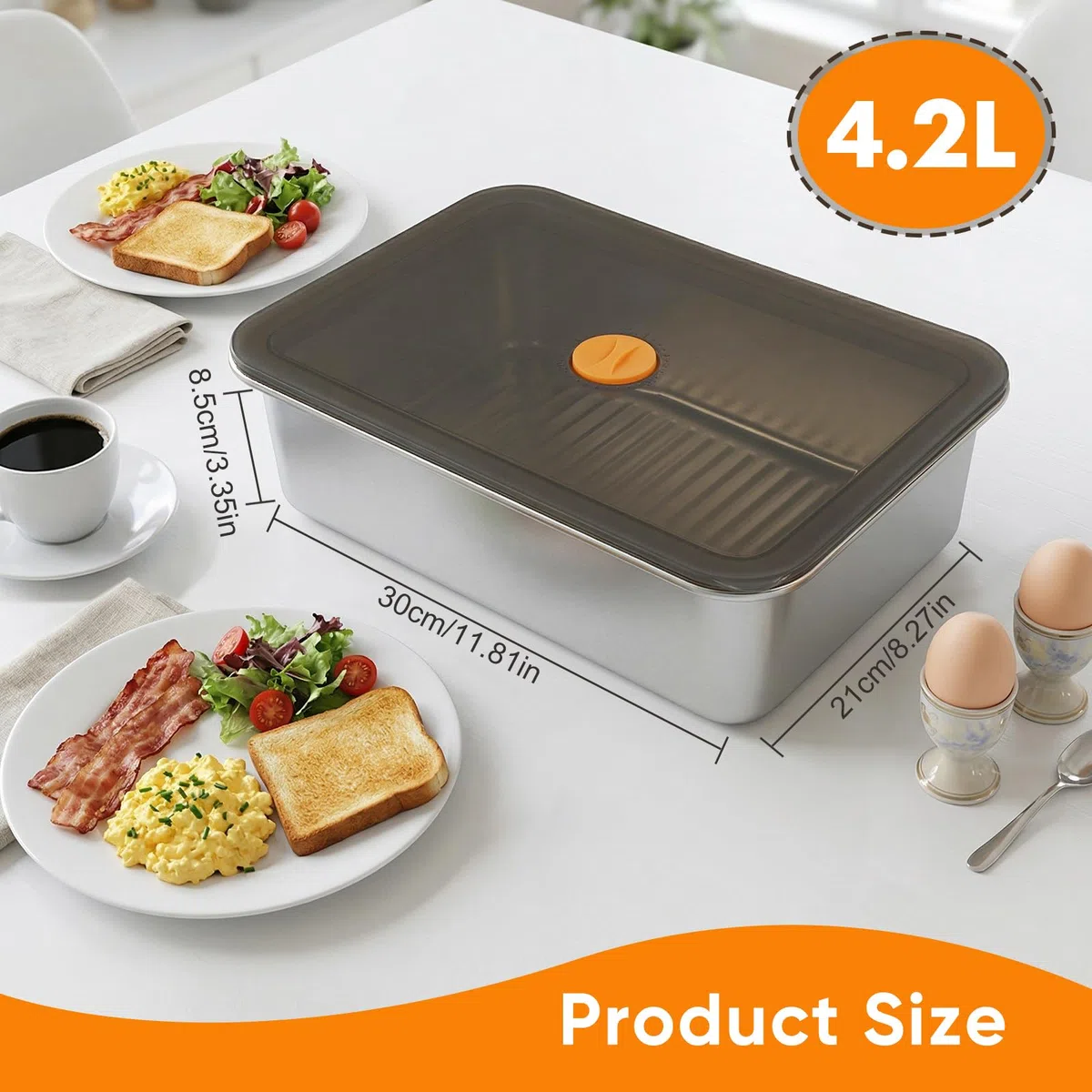 Contenedor para Fermentación de Pizza,Caja para masa con registro de fecha, caja de fermentación de acero inoxidable para masa de pizza, masa madre y masa con levadura para cocina y almacenamiento