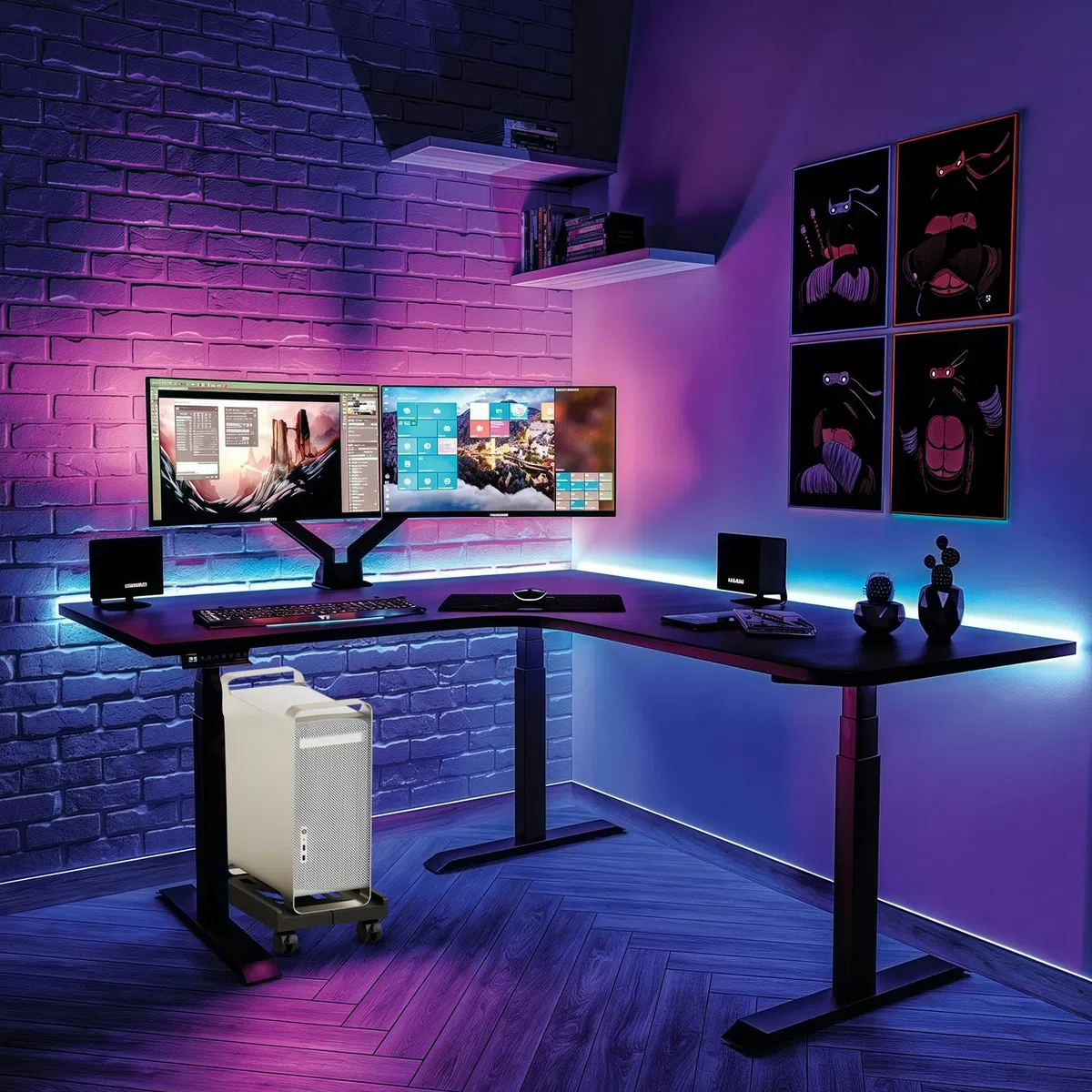 Soporte para ordenador de oficina, torre de PC con escritorio, carrito de soporte para PC, universal