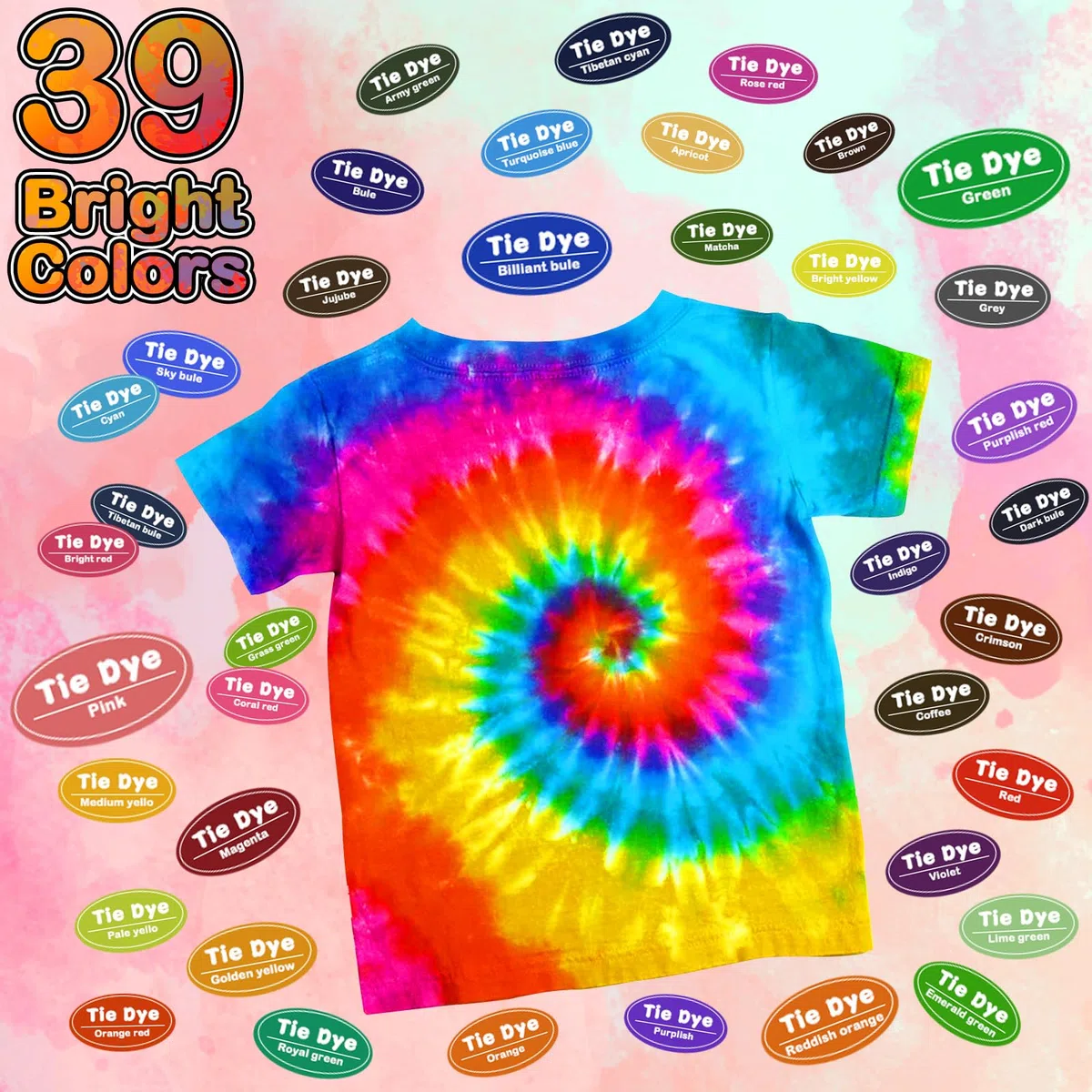 Tinte Ropa, 39 Colores Tie Dye Kit Manualidades Niños Juguetes Niña 6+Años Tinte Textil Regalos Niños Adultos,Tinte de Tela Permanente no tóxico Set de Arte,Creativas manualidades de Bricolaje