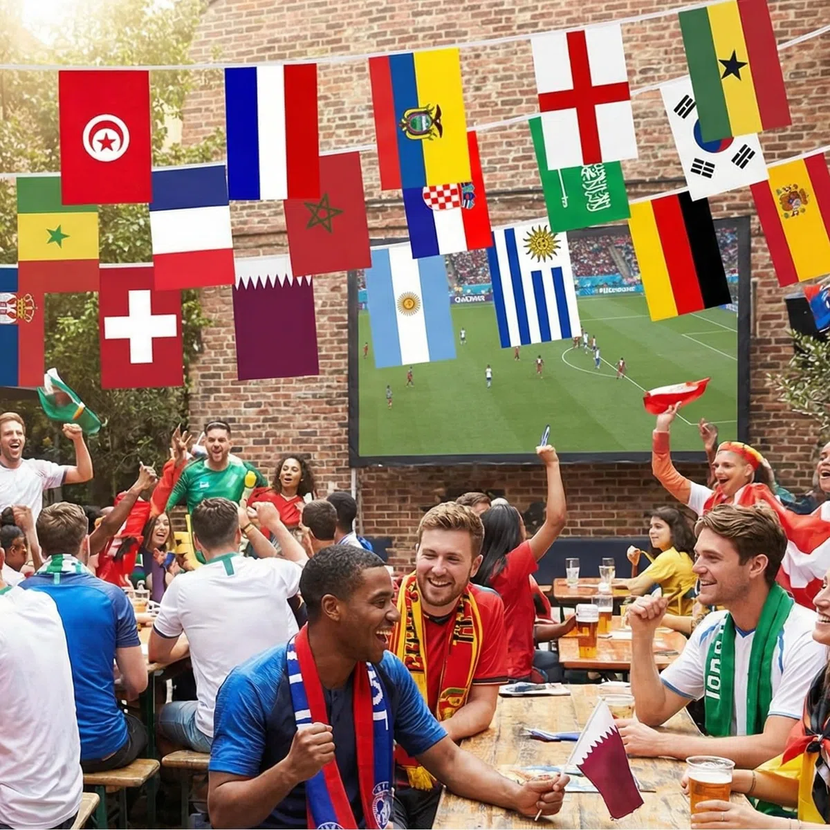 42 países banderines de banderas para la wm 2026, banderas de fútbol WM 2026, guirnalda de banderas del mundo para fiesta, banderas de 20 x 28 cm,