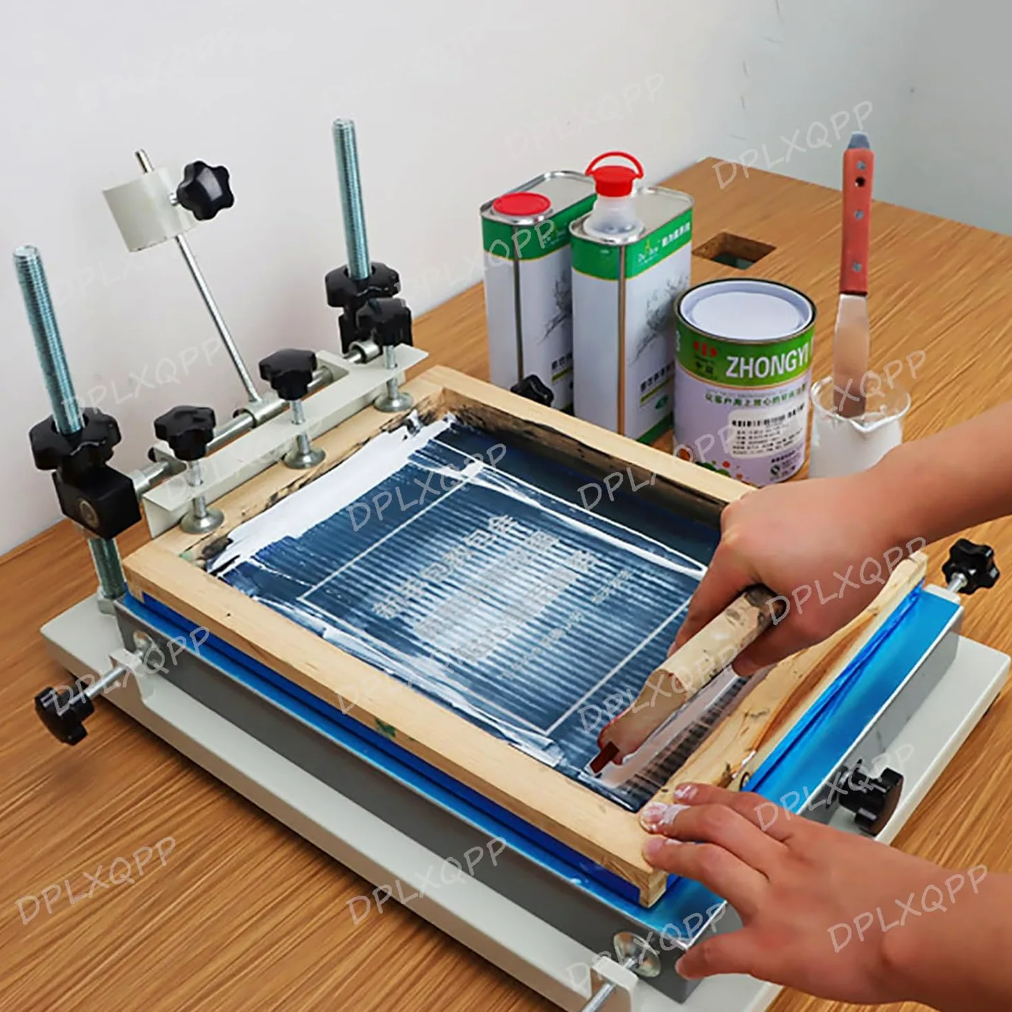 Máquina de serigrafía de escritorio, impresora de tinta de pasta de soldadura para manualidades y pedidos a granel, pintura para hornear a alta temperatura, diseño de fácil sujeción, 300 x 240 mm