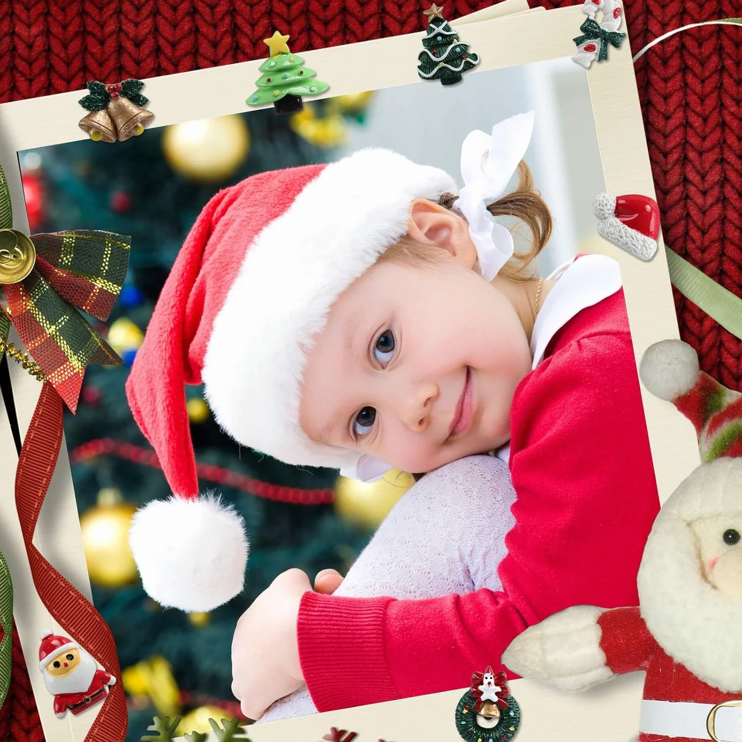 Kesote 30 Piezas de Mini Adornos Navideños de Resina Papá Noel, Sonajero, Árbol de Navidad, Muñeco de Nieve, Miniaturas de Navidad para Regalo, Parcela, Tarjetas de Felicitación