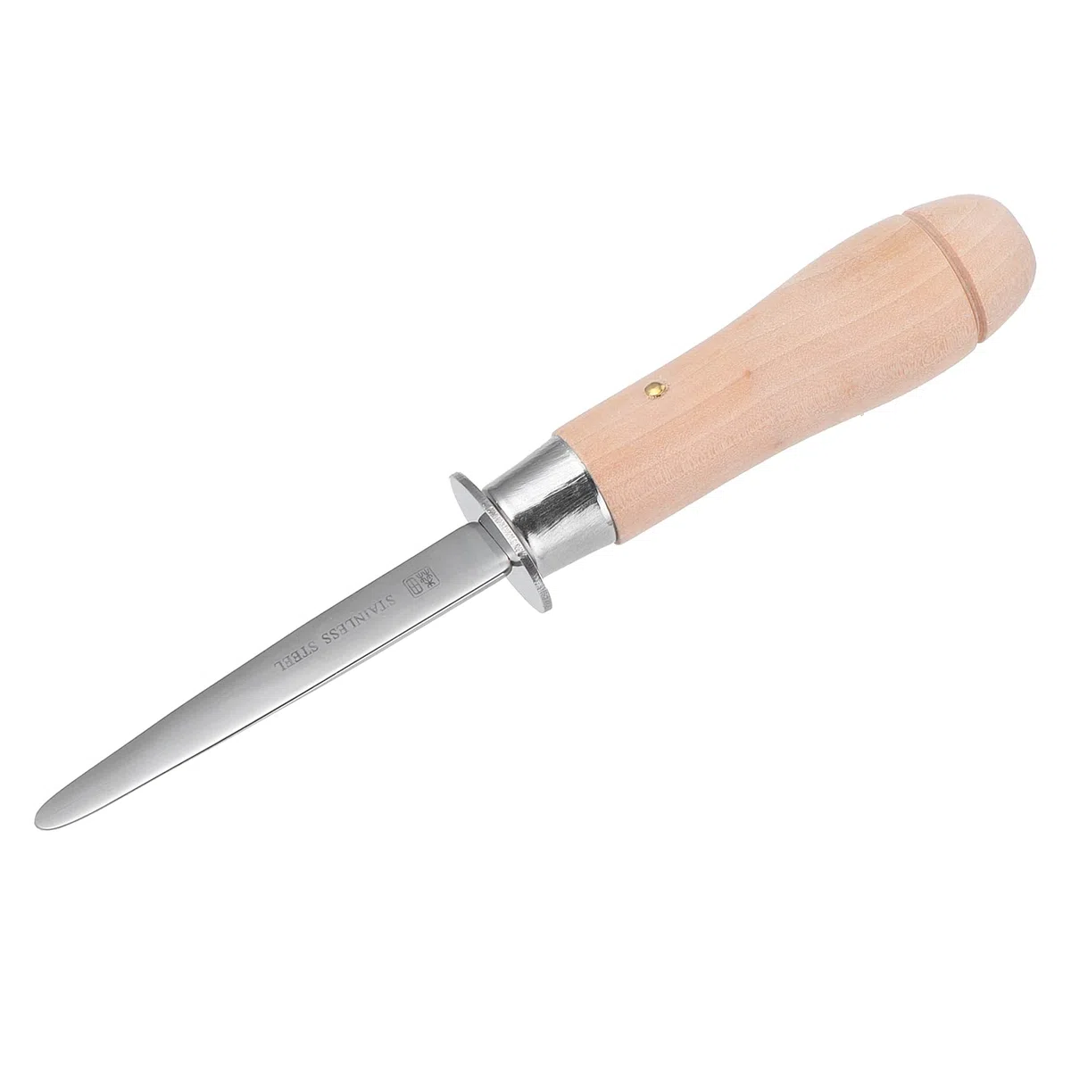 Yctze Oyster R Murphyelson New Haven Oyster Shucker Shucking Clamming Mariscos Hecho en los Estados Unidos Acero Inoxidable Madera Ostra de Acero Inoxidable con