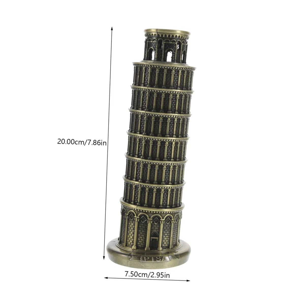 SOLUSTRE Torre Inclinada de Pisa Adorno Resistente y Práctico en Aleación de Zinc Miniatura Diseño Clásico para Decoración de Escritorio y Hogar
