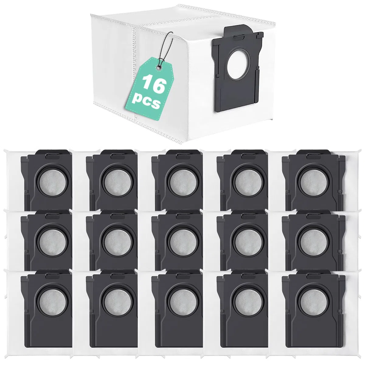 16 Bolsas de Polvo Accesorios para Dreame X40/X50 Ultra Complete, D20 Pro Plus, L40 Ultra/AE, L10s Ultra Gen 2/Gen 3, L10s Pro Ultra, L10s Plus, L20/L40/L50 Ultra, Mova E30 Ultra/P50 Pro Ultra
