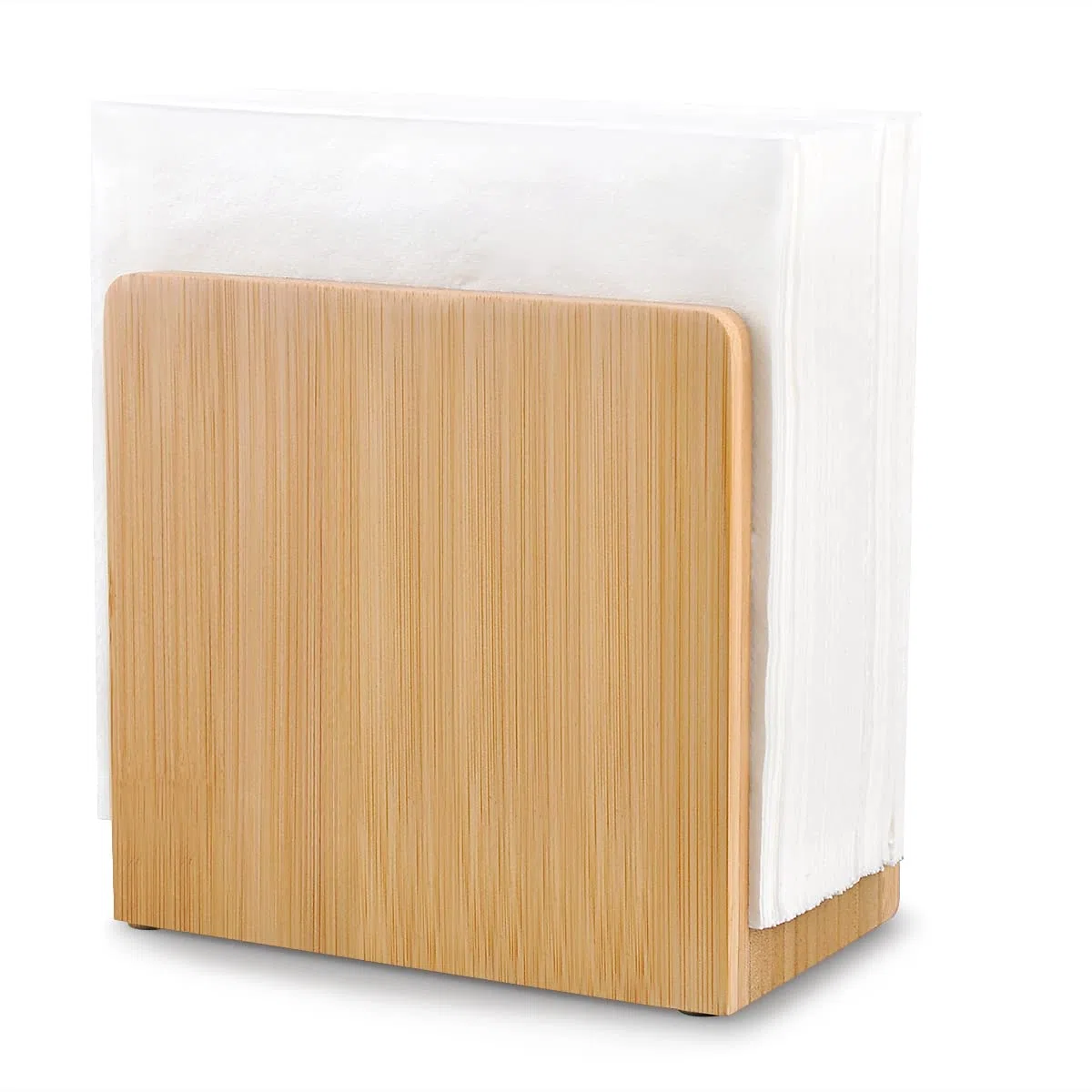 Servilletero de Bambú Vertical para Bar,Porta Servilletas Papel de Madera de Pie Pequeño para Mesa Coctel,Dispensador Servilletas para Cocina,Rustico Soporte Servilletas (Madera-Vertical)