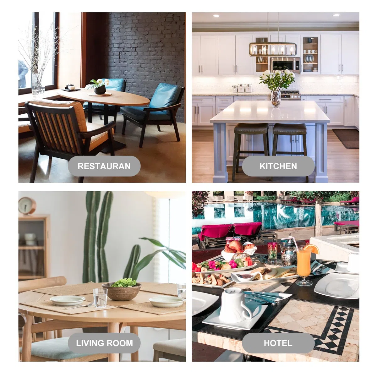 Tarjetas de Lugar de Acrílico Transparentes para Decoración de Mesa, Diseño en Blanco, 20 Piezas para Eventos y Restaurante