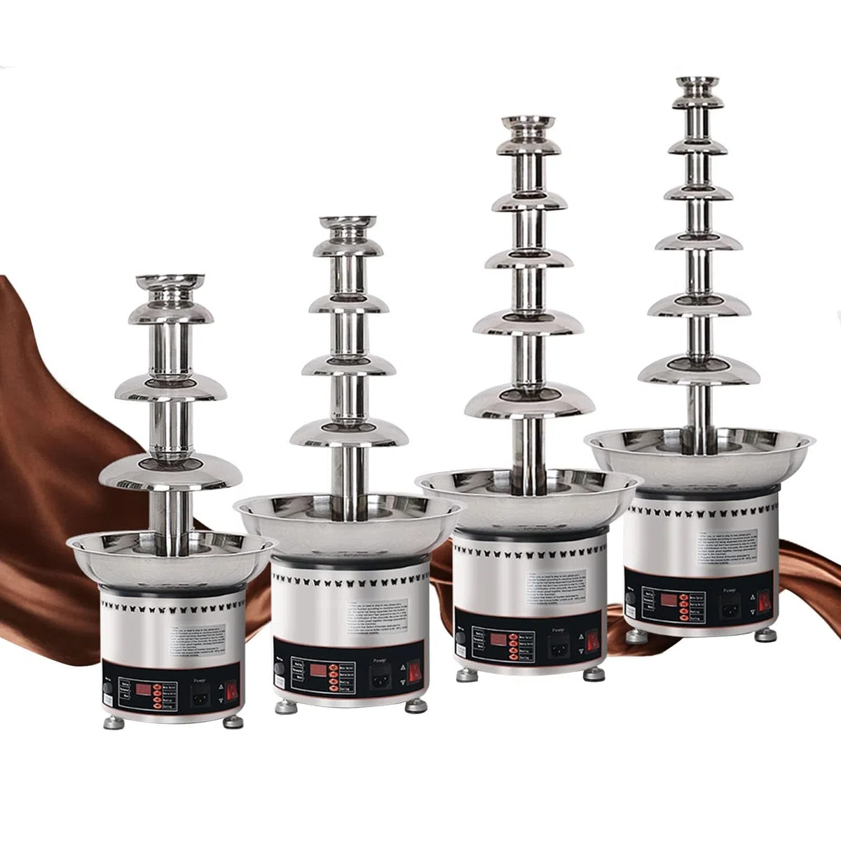 Máquina de fuente de chocolate de gran capacidad con control de temperatura, calentador de salsa para fiestas, bodas, restaurantes