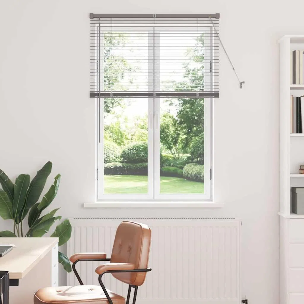 vidaXL Persianas venecianas Manual Plateado 130 x 85 cm Aluminio, Persianas Modernas para Interiores, de Aluminio Ajustables, Elegantes tratamientos para Ventanas en casa y Oficina