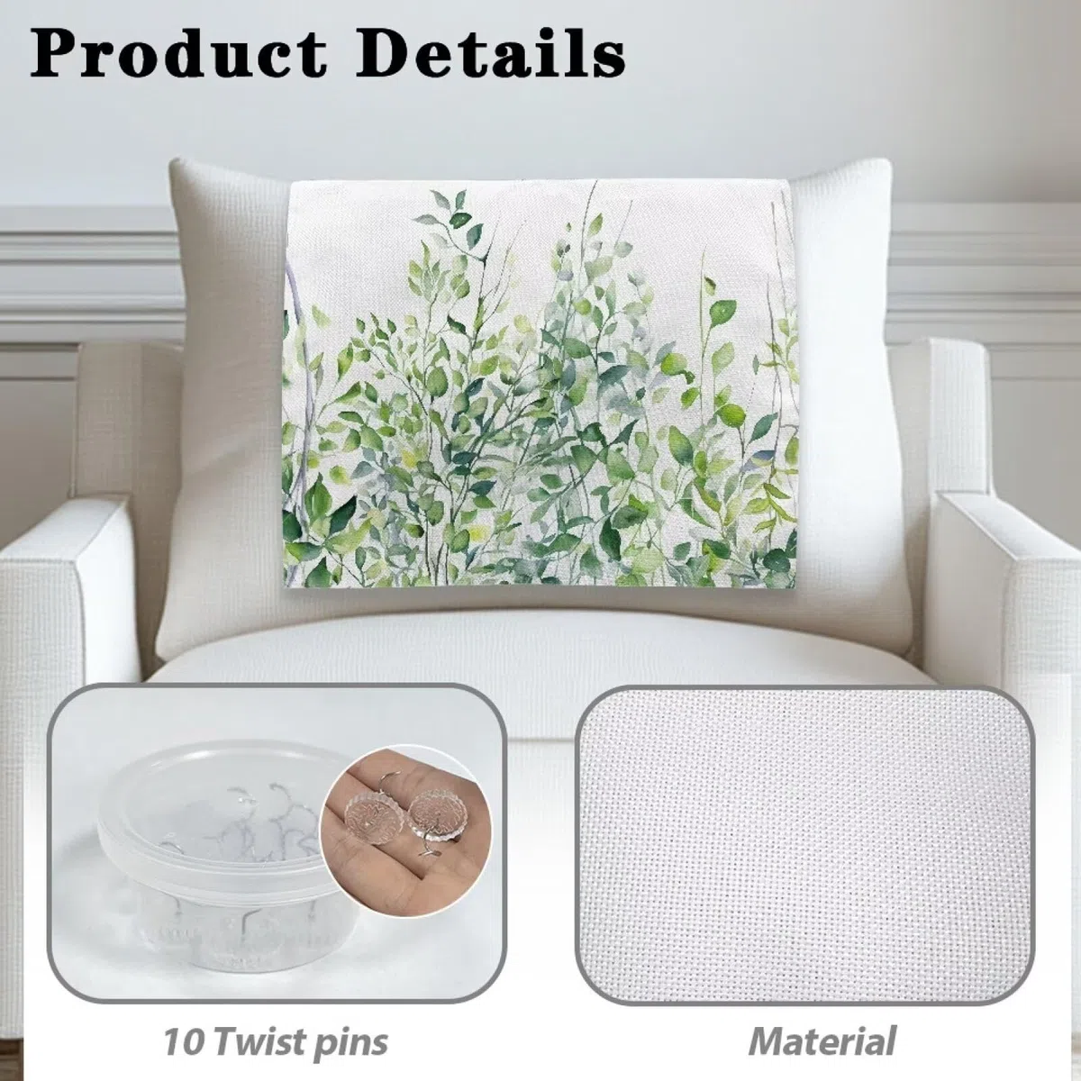 Funda protectora para reposacabezas reclinable con estampado de hojas verdes, funda antideslizante para reposacabezas de sofá, decoración del hogar