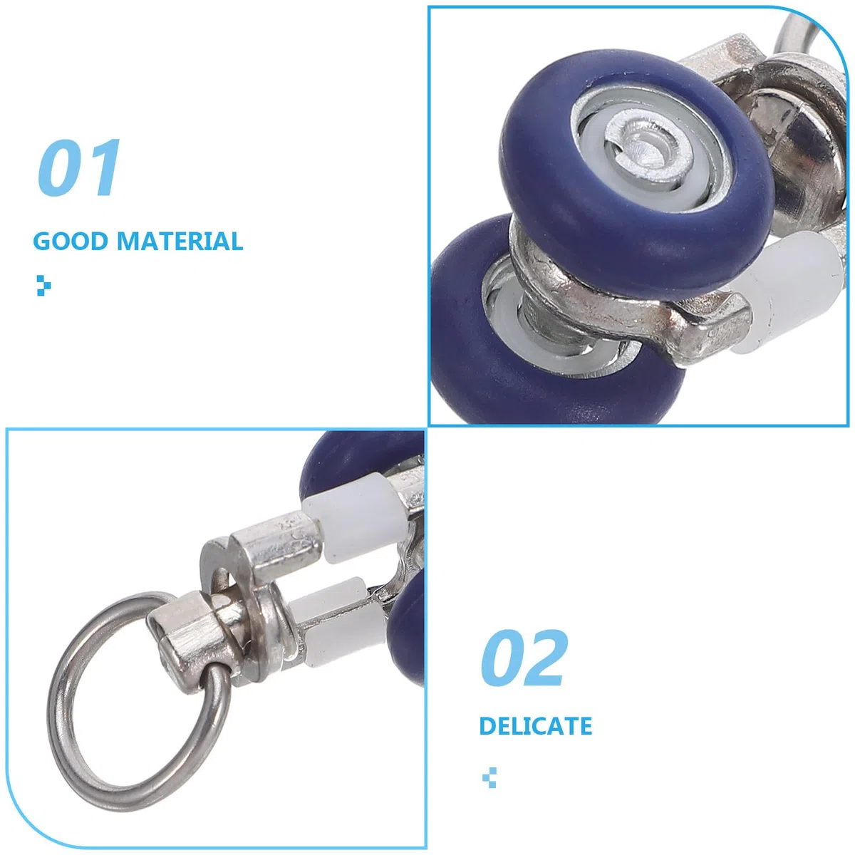 Genérico Rodamientos de Acero Inoxidable y Rodillos Dobles de Plástico, 20 Piezas para Rieles de Cortinas, Accesorios para Cortinas Pesadas, Funcionamiento Silencioso en Estudios y