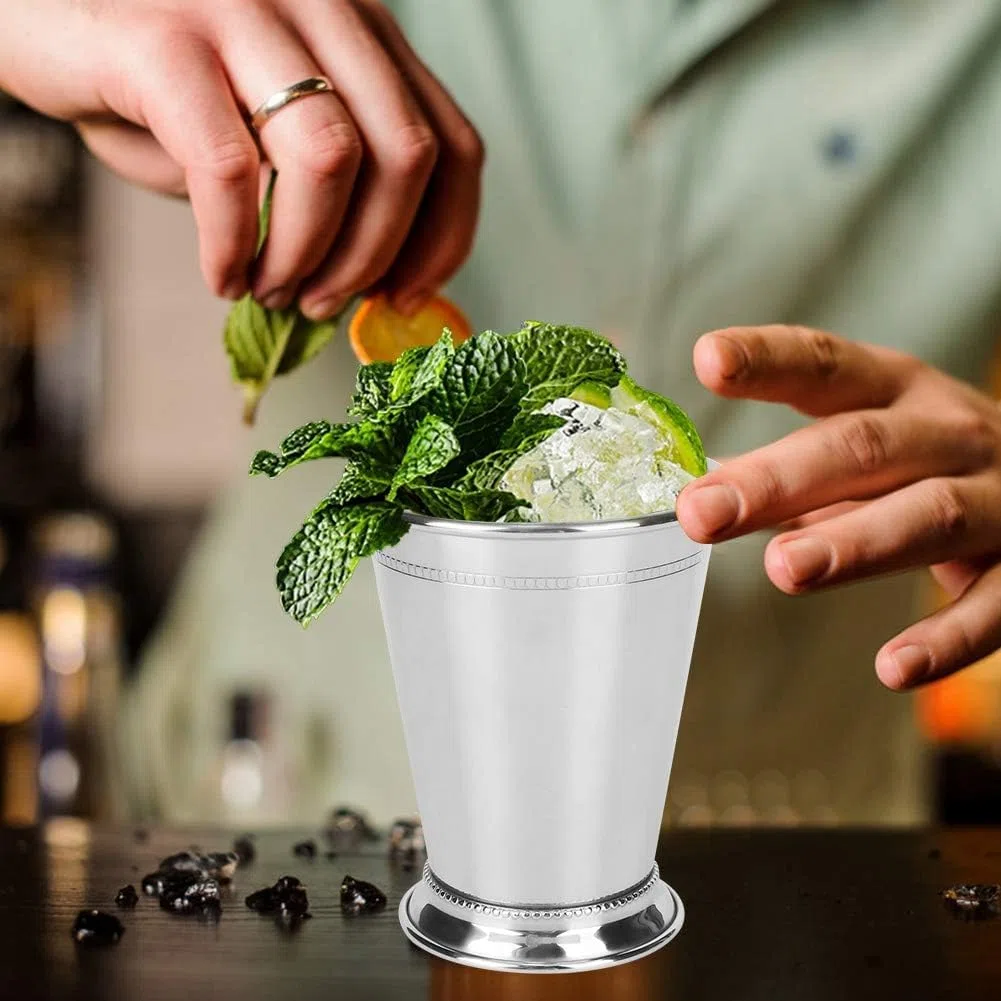 Vaso de menta Julep, mini vasos de acero inoxidable con cuentas de menta, Copas de Cóctel, Taza de Mula de Moscú para bebidas mixtas Cerveza de fiesta 400 ml