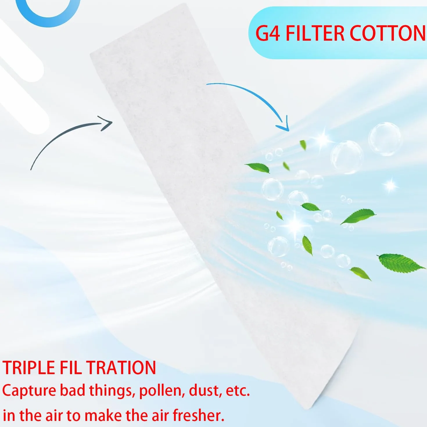 Filtro Aire Acondicionado por Conductos 50 x 120cm Filtrina Aire Acondicionado Filtro G4 Polvo Industrial 1pcs(50 * 120cm)