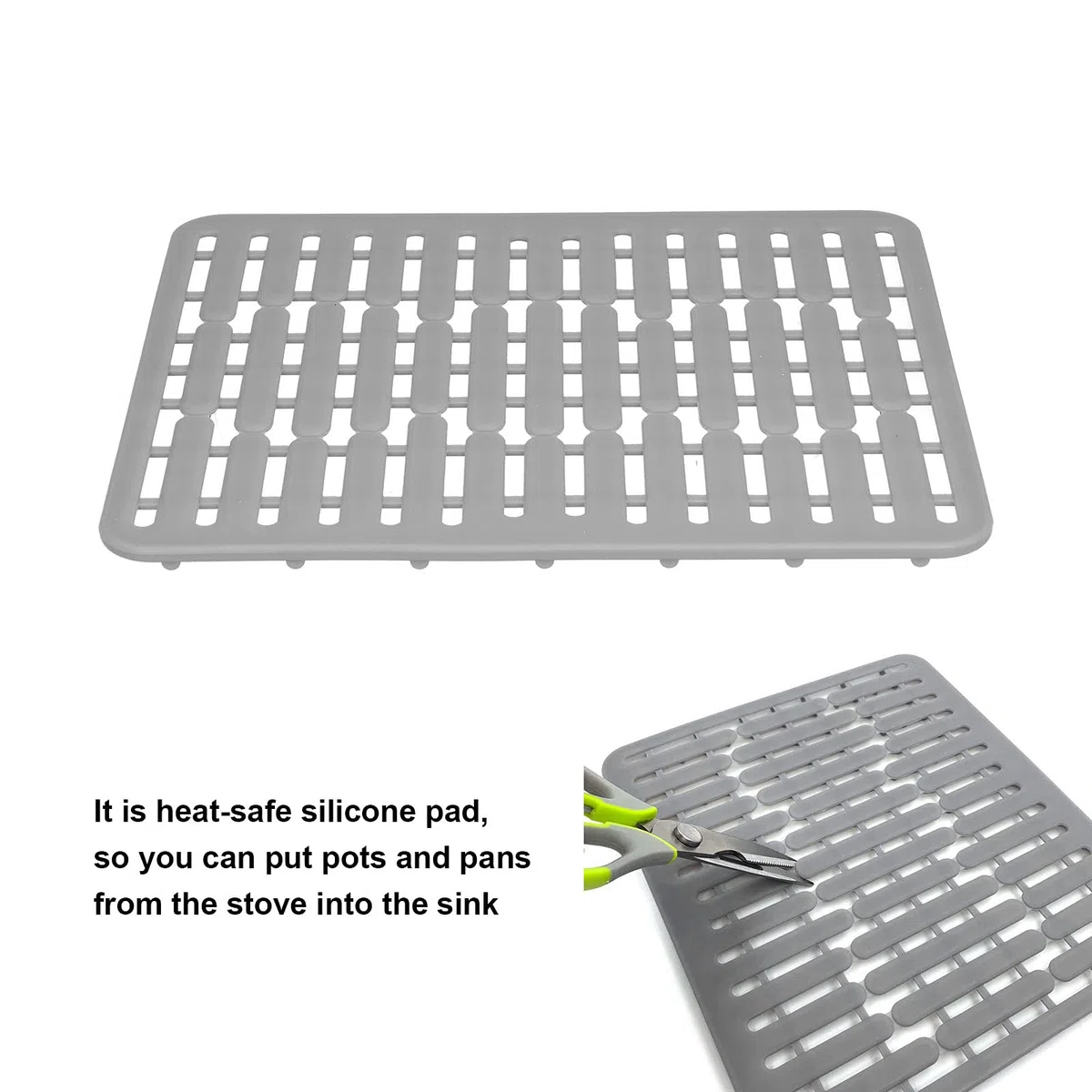Alfombrilla para fregadero, alfombrilla para secar platos, alfombrilla para drenaje de cocina de silicona multiusos, Protector de almohadilla resistente al calor y antideslizante(1#)