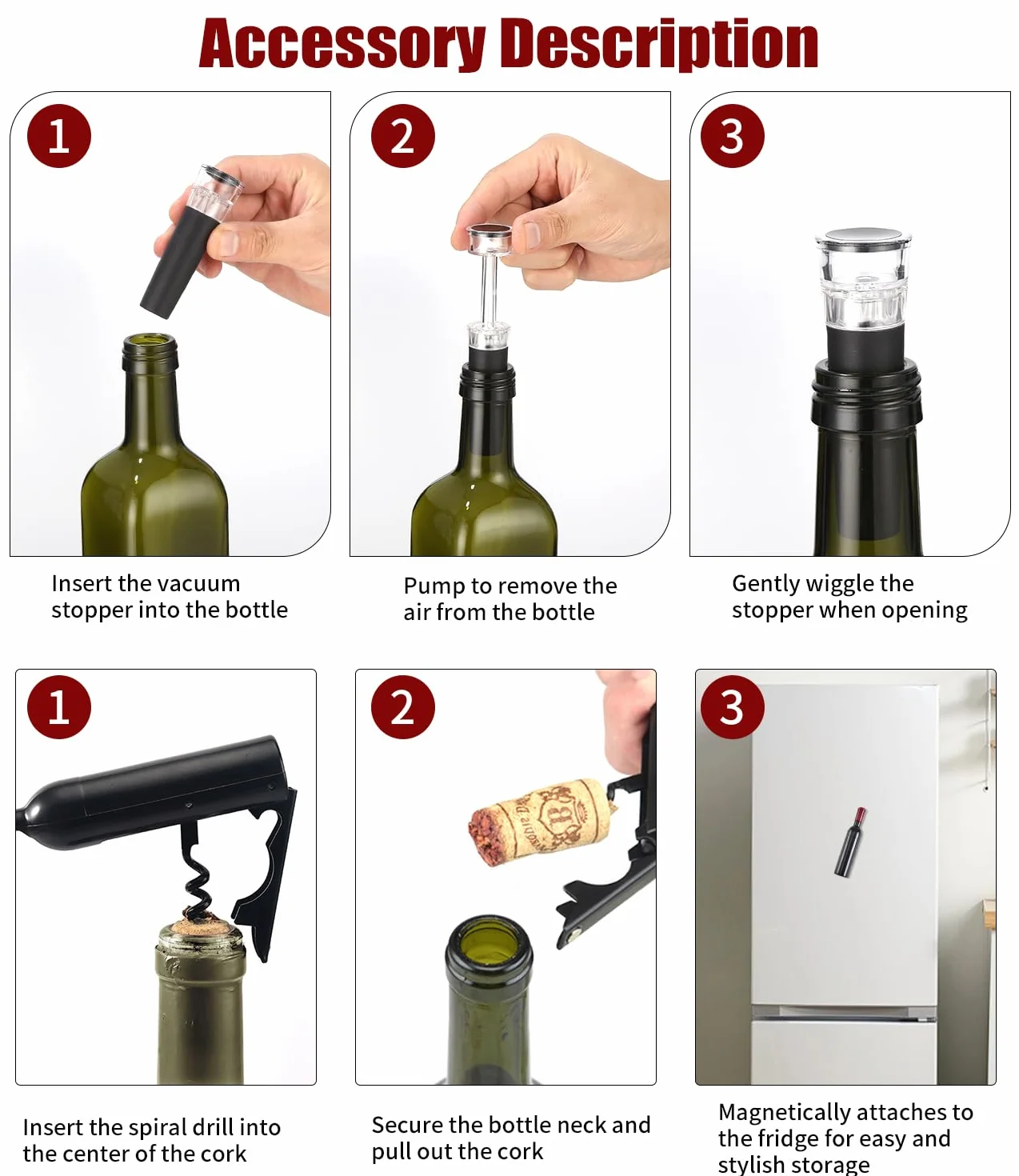 Set de Lujo Decantador de Vino Aireador con Tapón al Vacío y Sacacorchos Elegante