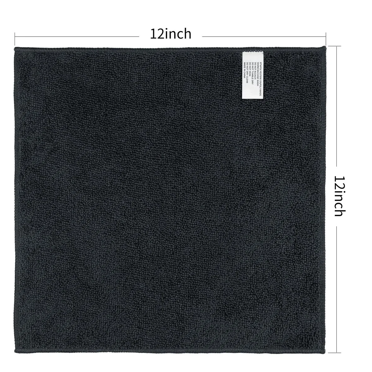 Orighty Juego de Toallas de Microfibra, Altamente absorbentes y súper Suaves, paños Multiusos para baño, Hotel, SPA y Gimnasio, 12.0 x 12.0 in, Color Negro