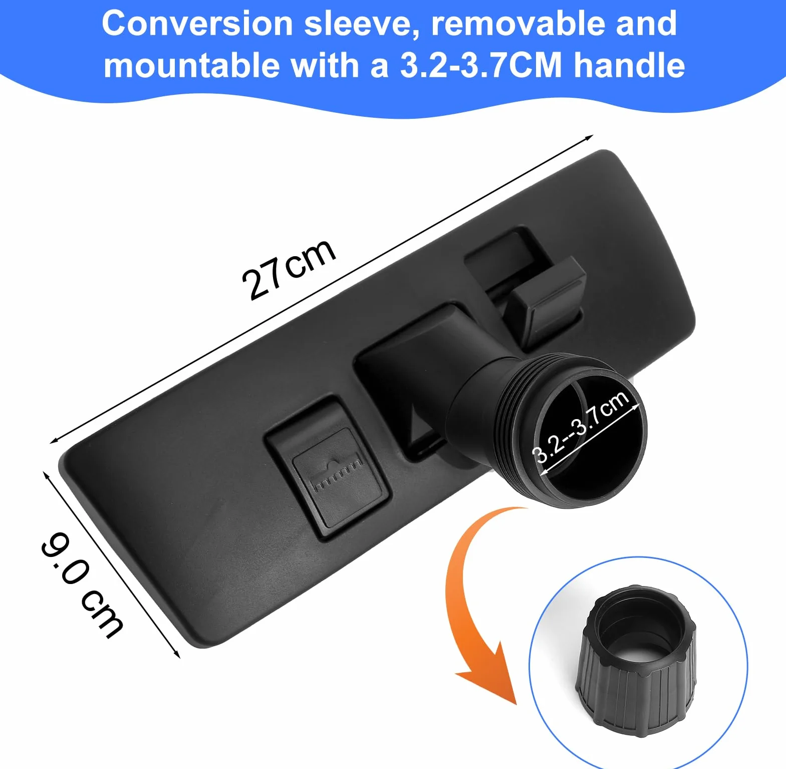 Cleanwizzard - Cepillo universal para suelos duros (32 - 37 mm, conector redondo de 32/35/36/37 mm, compatible con Miele AEG, Siemens, Bosch, Kärcher Electrolux Rowenta
