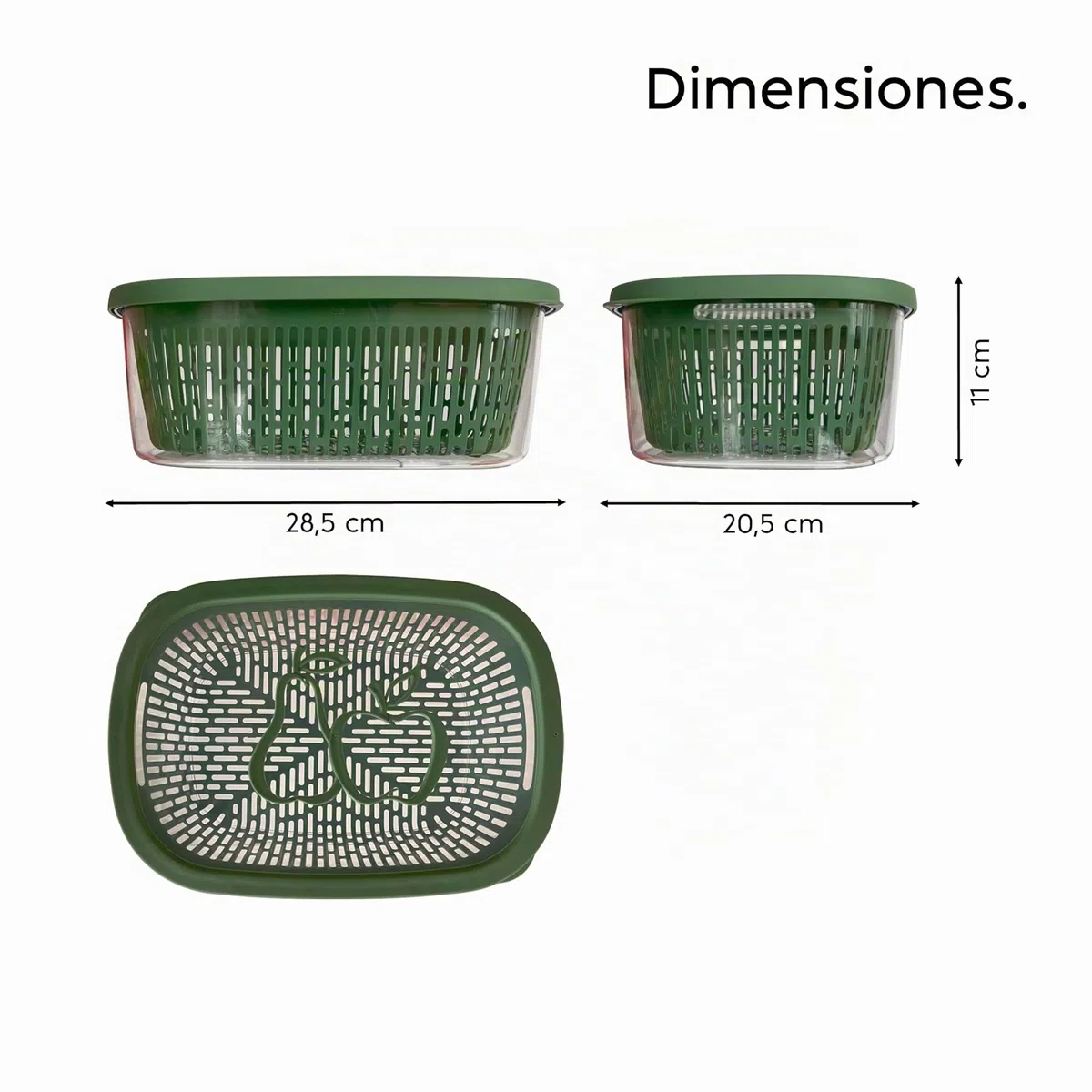 Snips Aroma Keeper 4 L, Contenedor para Alimentos con Cesta Extraíble, Tapa Salvafrescura, para Fruta y Verdura, Apto para Congelador y Lavavajillas, Verde, Made in Italy