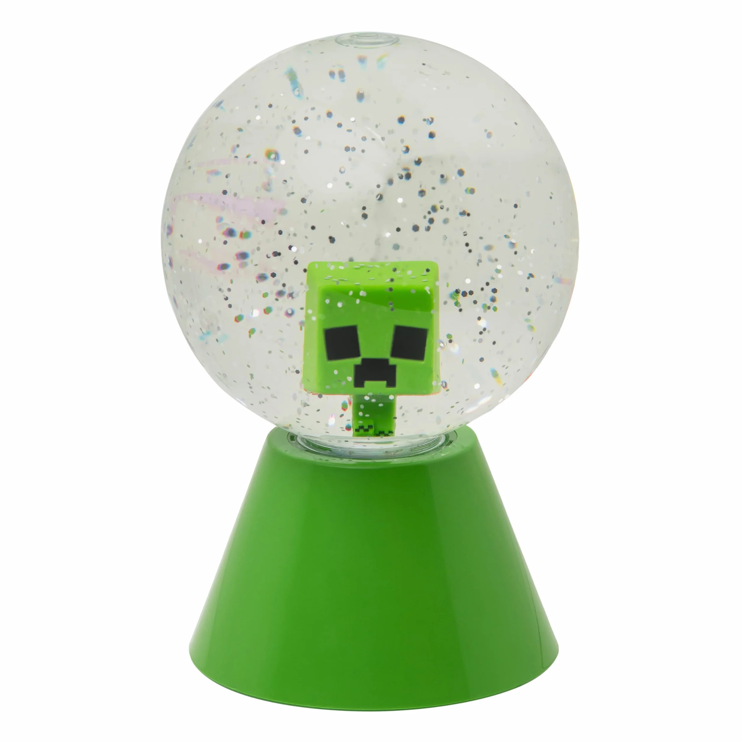 Paladone - Bola de nieve LED con purpurina de Minecraft Creeper, bola de nieve LED que cambia de color con licencia oficial, para niños y adolescentes, producto de juego, diseño compacto