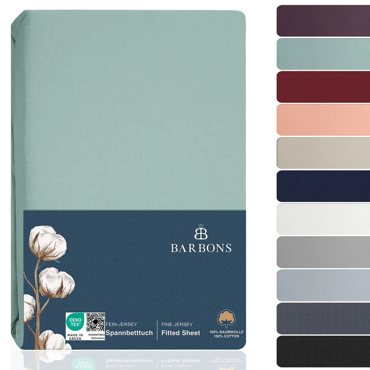 Sábana Bajera 120x190 / 200 Ajustable 100% Algodón Premium para Colchón Cama Individual Plus Piazza e Mezz Funda hasta 25 cm Certificado Oeko-Tex Sábanas King Size Verde 120 x 190/200 cm