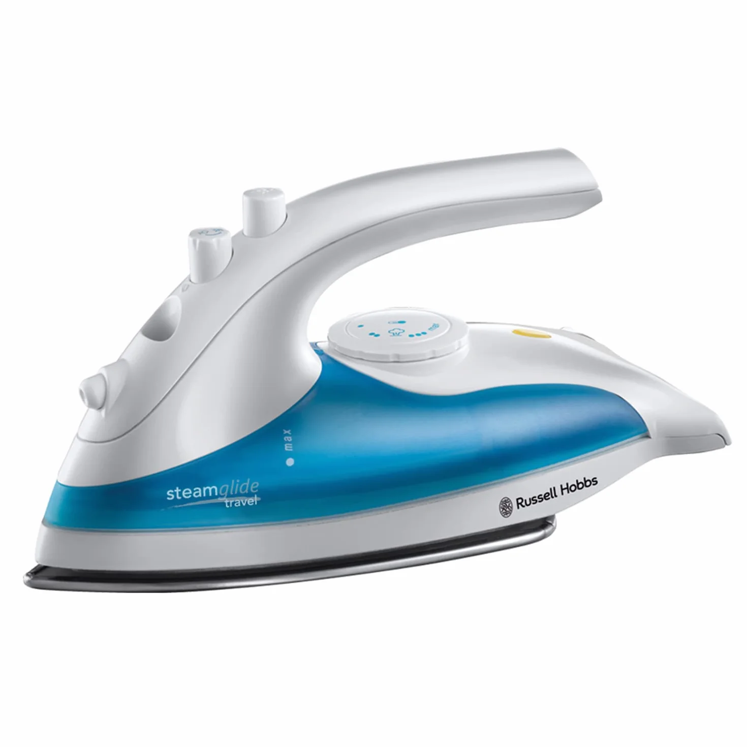 Russell Hobbs Plancha de Vapor de Viaje [830W,10g vapor variable] Compacta y Ligera, Doble Voltaje 110/240V, Depósito 80ml,Suela Acero Inoxidable,Control Temperatura, Funciones Seco y Spray, 22470-56
