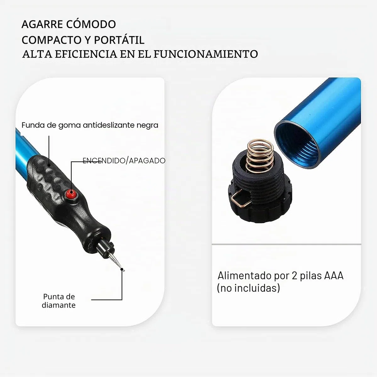 Towwoo Bolígrafo de Grabado, Bolígrafo Portátil de Grabado con Punta de Diamante, Herramientas de Grabado Inalámbricas de Aluminio para Grabar en Joyería, Madera, Vidrio, Metal, Plástico, Cerámica