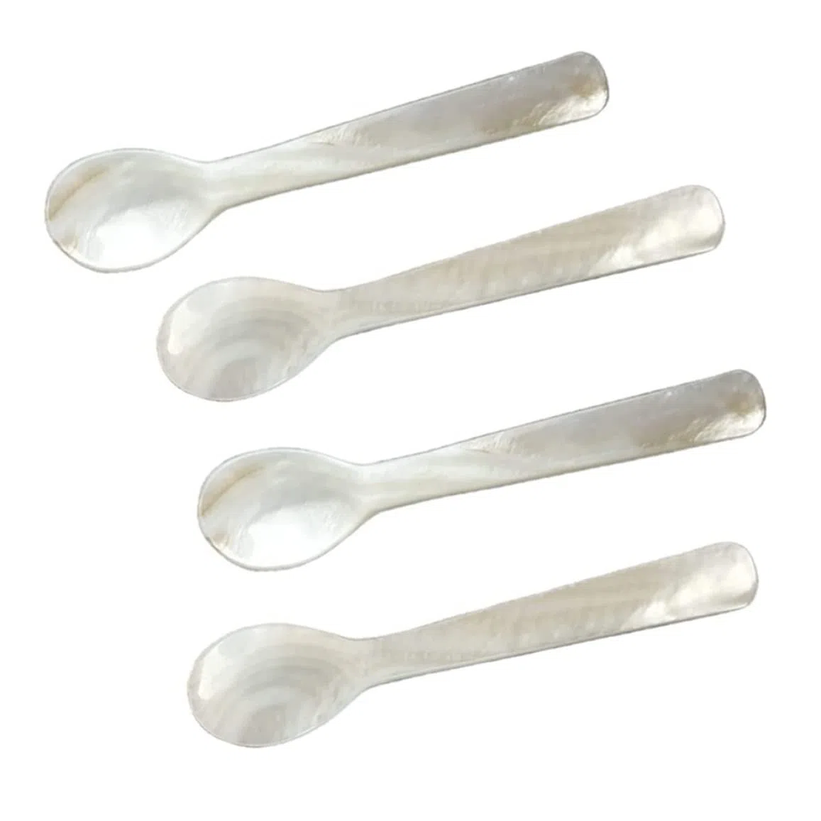 Cucharas de nácar clásicas para caviar y huevos, 12 cm, juego de 4