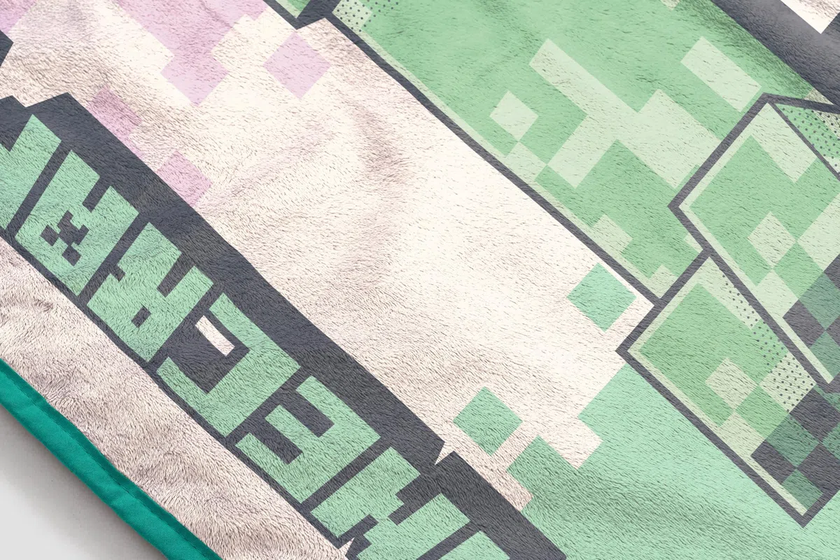Jay Franco Minecraft Creeper - Manta mullida (130 x 150 cm), color rosa claro