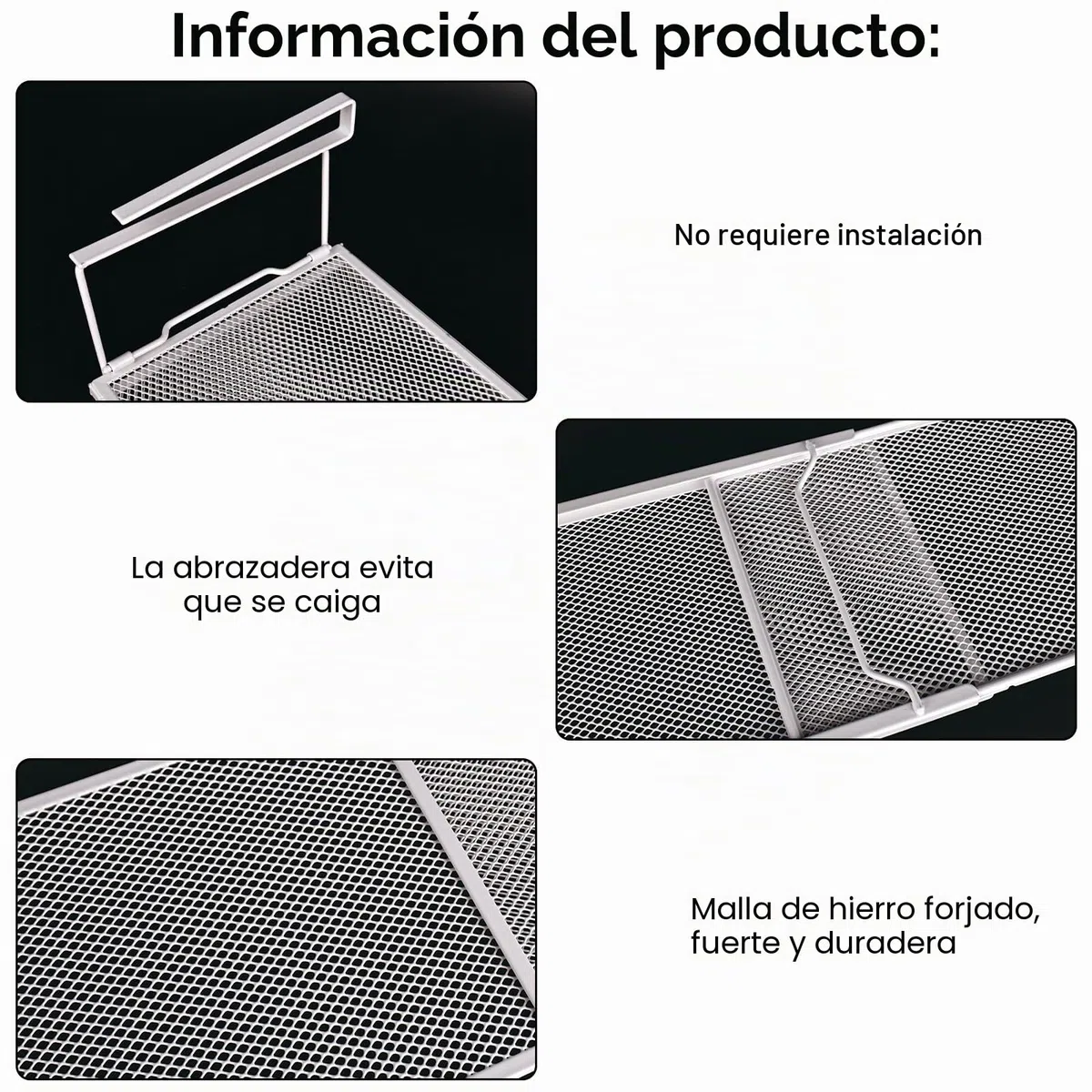Estantería inferior, cesta colgante para armario, estante ajustable de 38 – 70 cm, cesta colgante de metal, organizador para armarios de cocina, despensa y zapateros