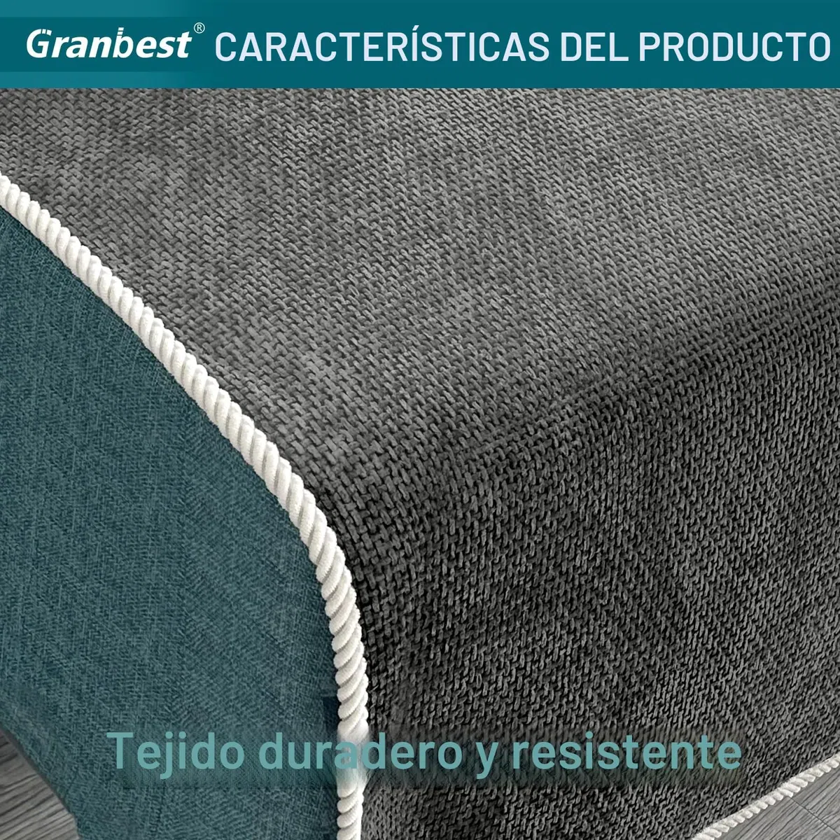 Granbest Funda de sofá antideslizante de 3 plazas, funda gruesa para sofá, protección del sofá contra mascotas, universal para todas las estaciones (3 plazas, gris)