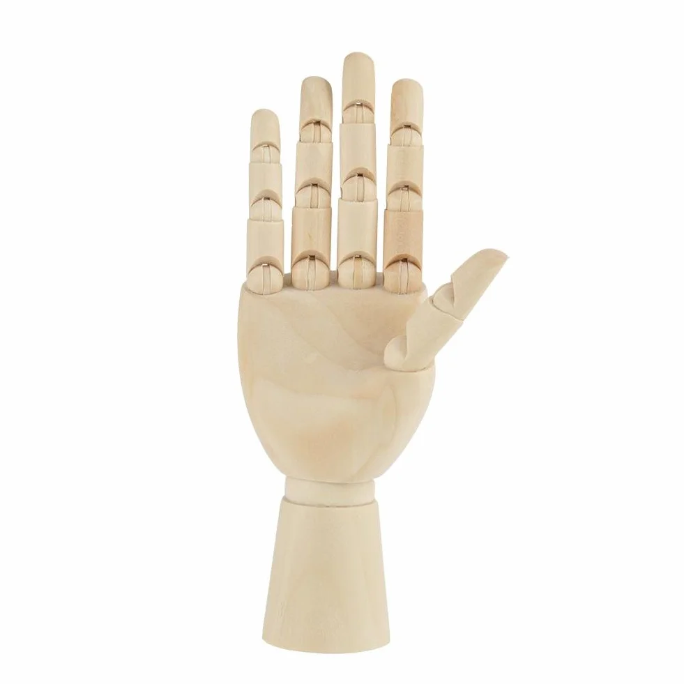 Mano modelo de madera de madera humana flexible mano modelo de dibujo modelo para principiantes, profesionales y artistas(7" mano derecha)